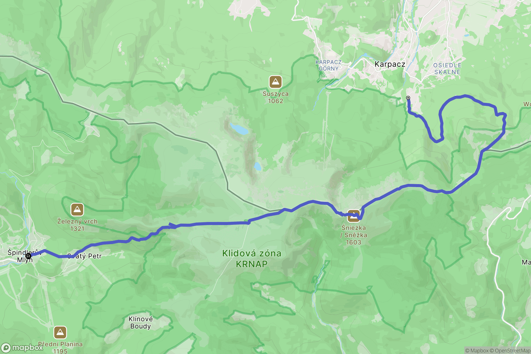 Karpacz: mapa trasy - Poland