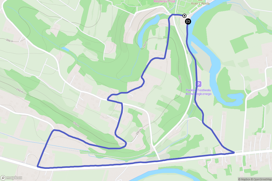 Trzcinica: mapa trasy - Poland