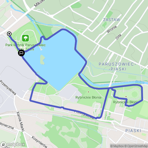 Rybnik: mapa trasy - Poland