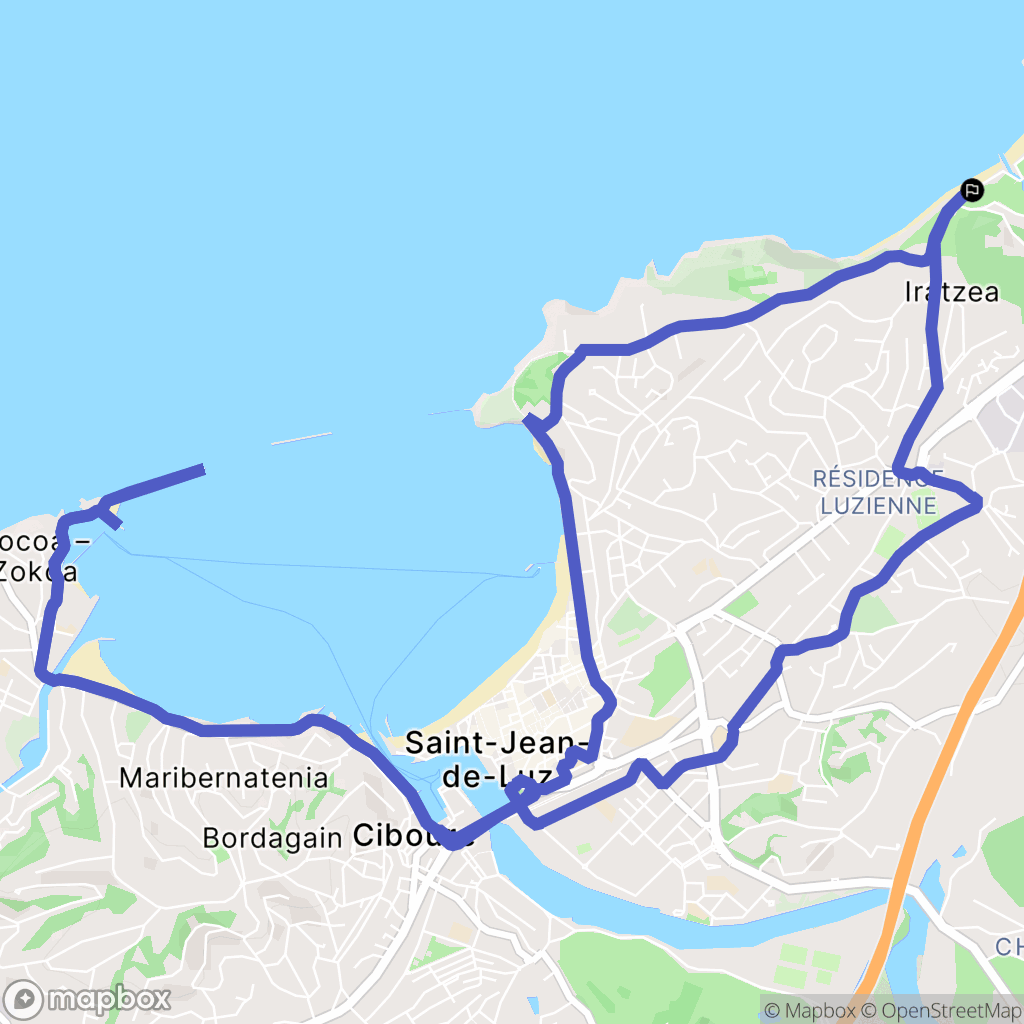 Saint-Jean-de-Luz : carte du parcours de randonnée - France
