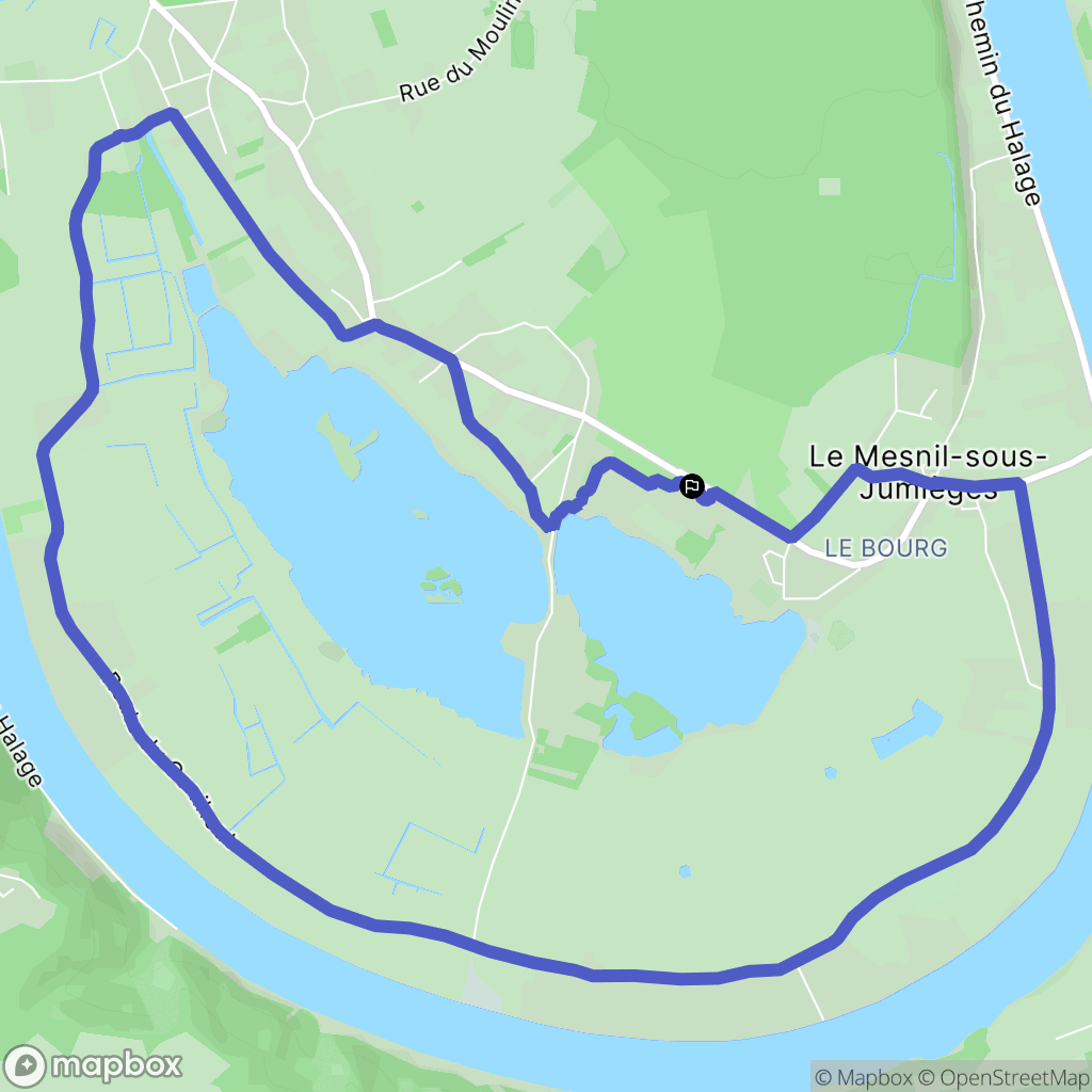 Jumièges : carte du parcours de randonnée - France