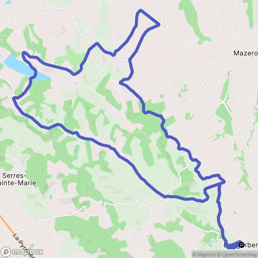 Bougarber : carte du parcours de randonnée - France