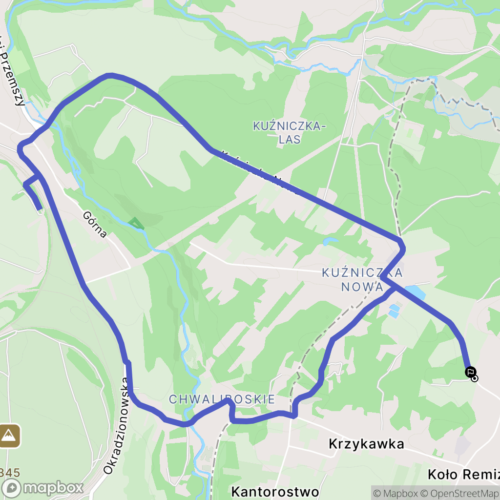 Krzykawka: mapa trasy - Poland