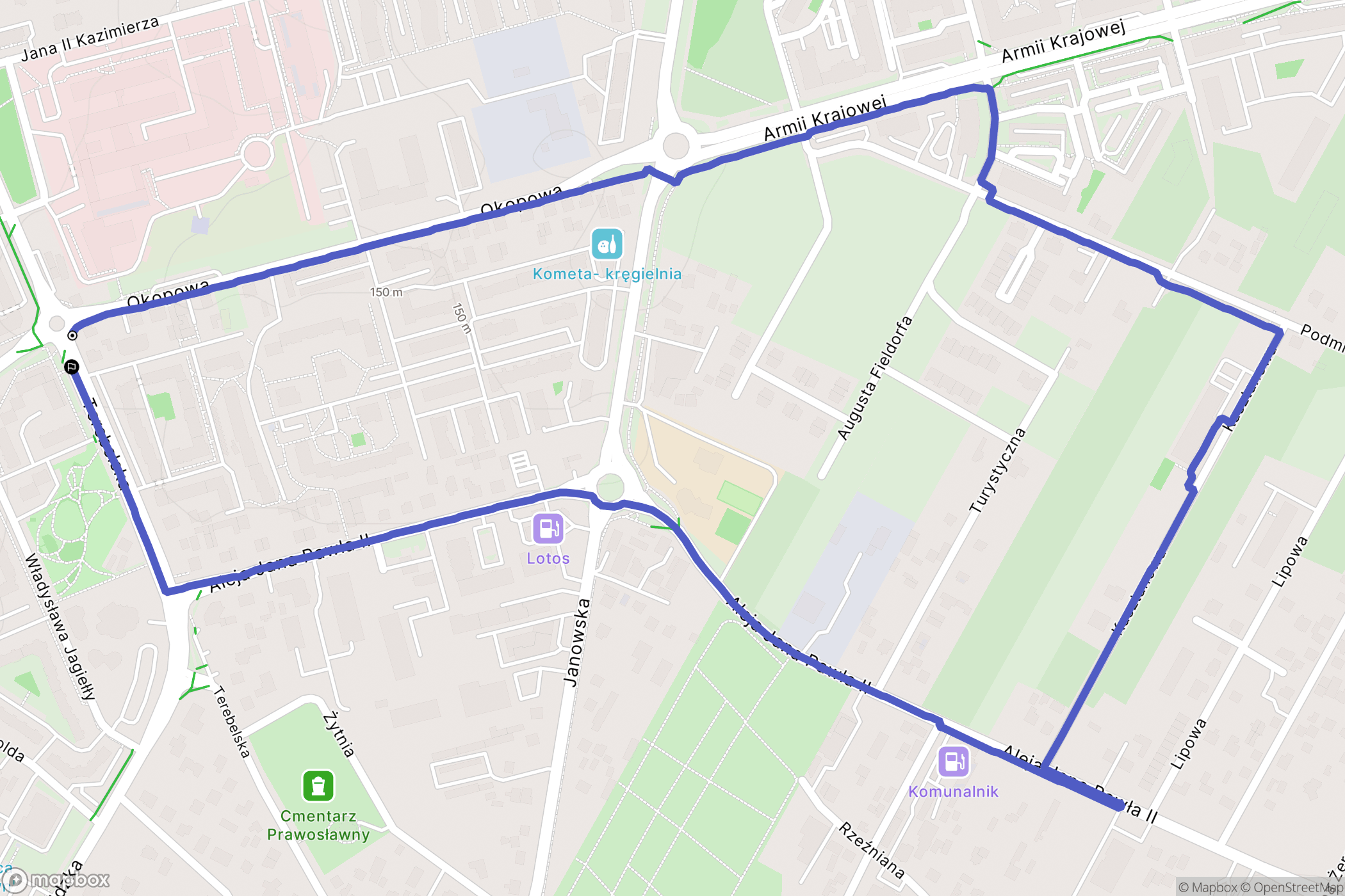 Biała Podlaska: mapa trasy - Poland