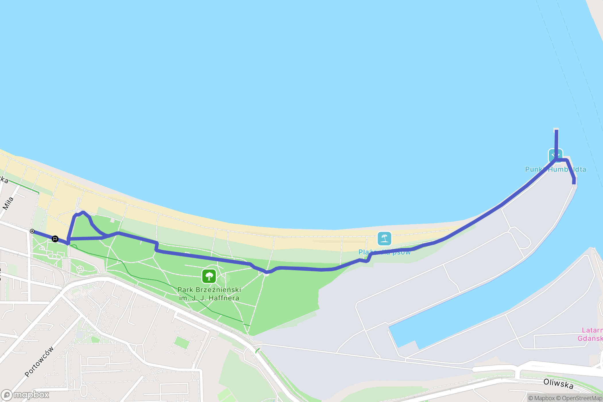 Gdańsk: mapa trasy - Poland