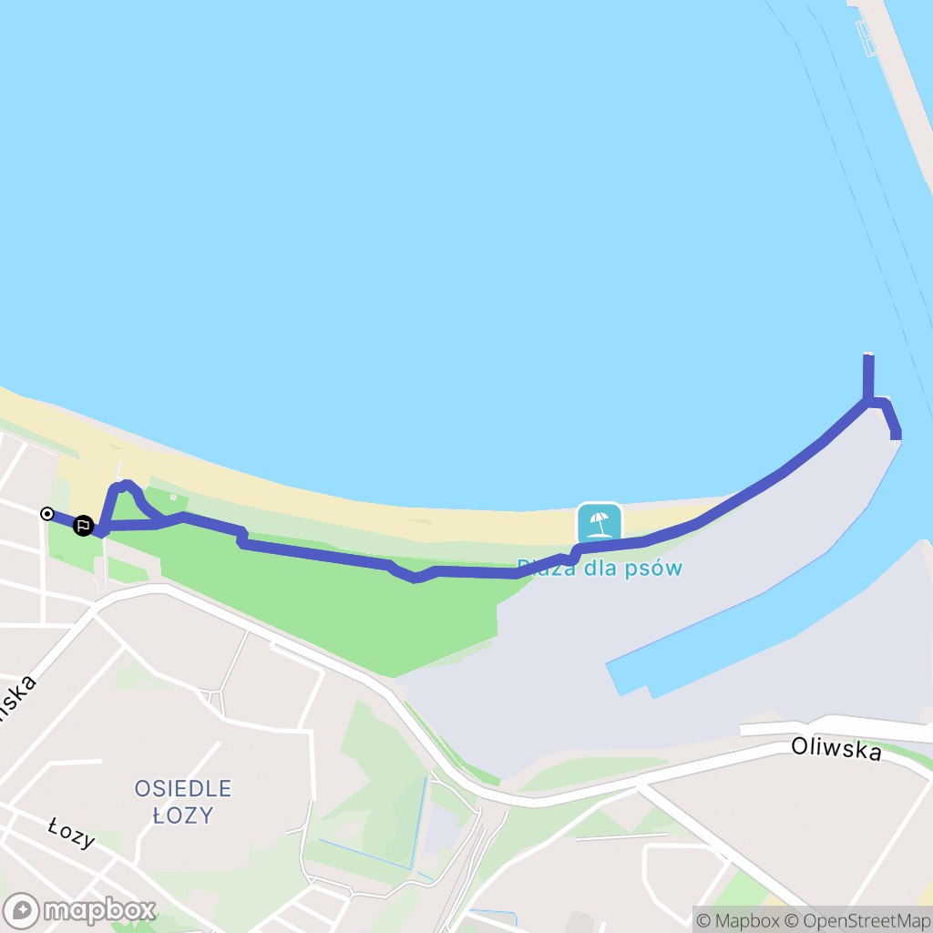 Gdańsk: mapa trasy - Poland