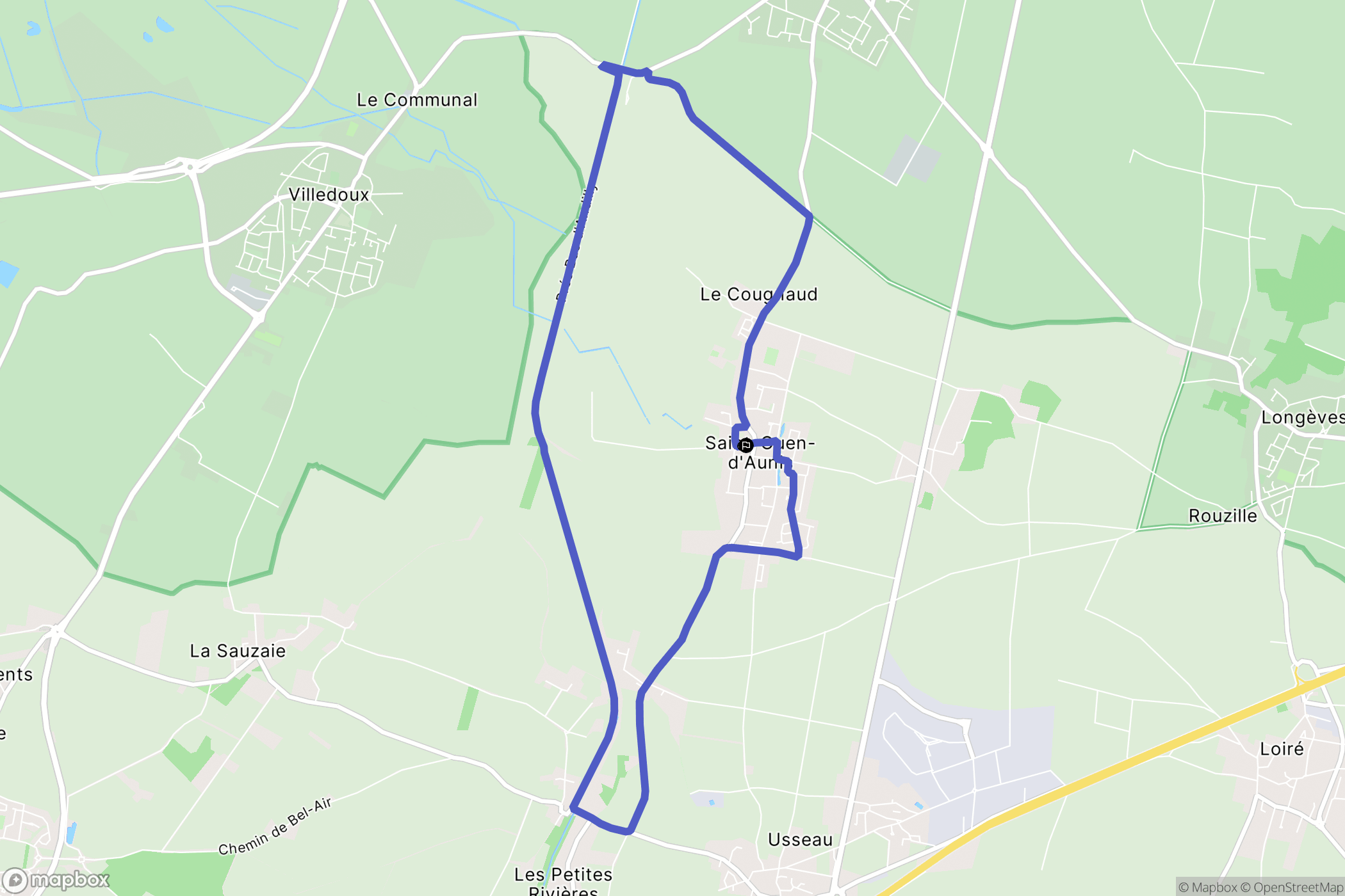 Saint-Ouen-d'Aunis : carte du parcours de randonnée - France