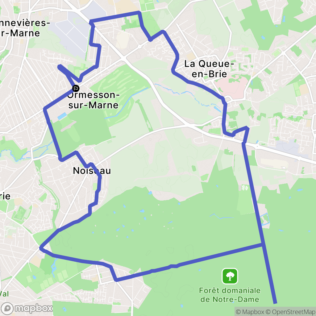 Ormesson-sur-Marne : carte du parcours de randonnée - France