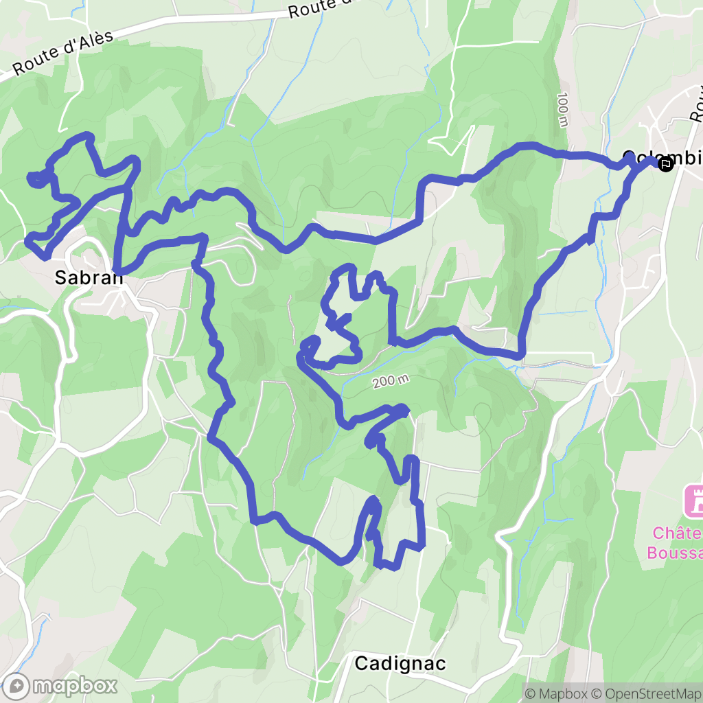 Sabran : carte du parcours de randonnée - France