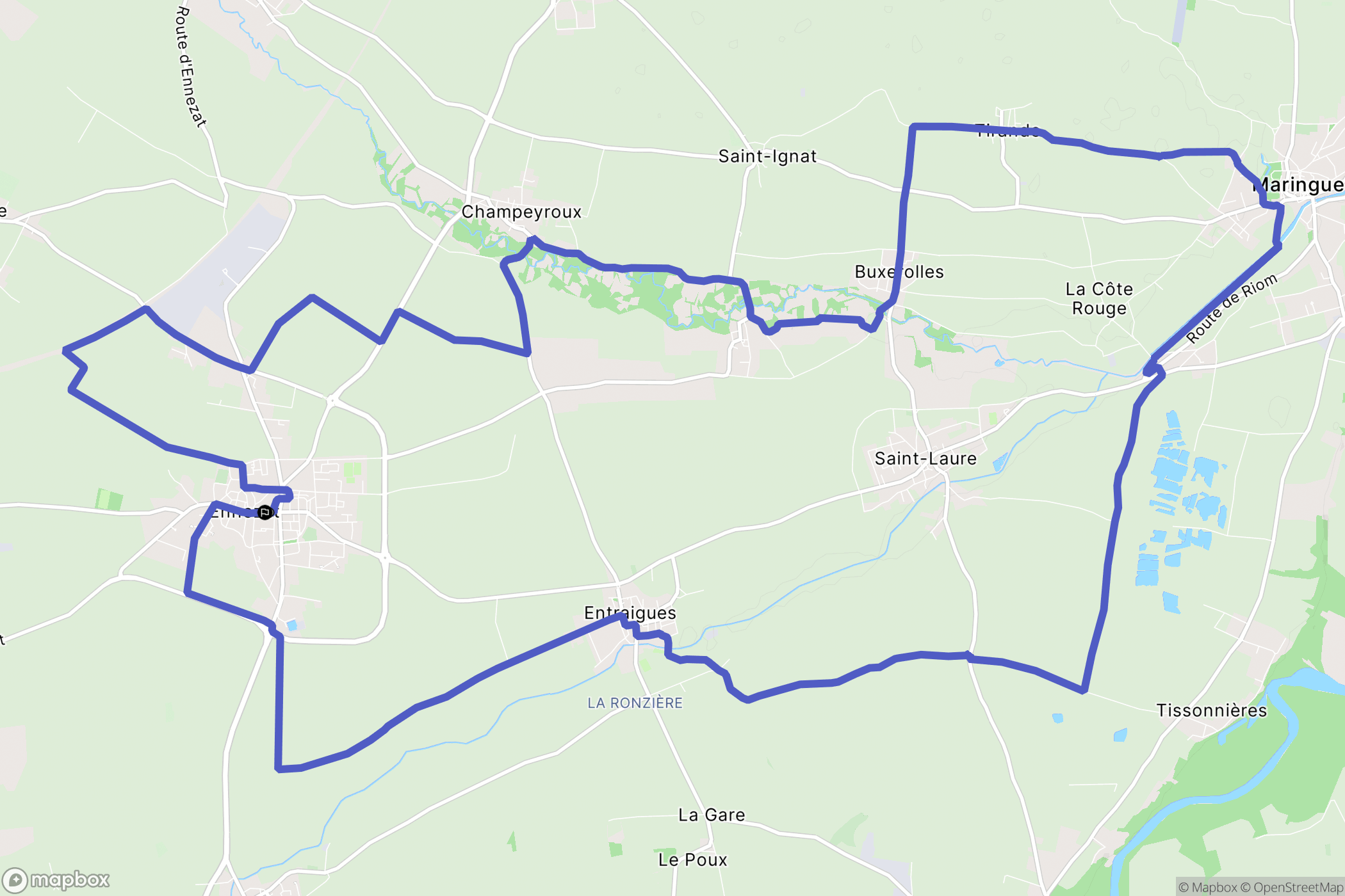 Ennezat : carte du parcours de randonnée - France