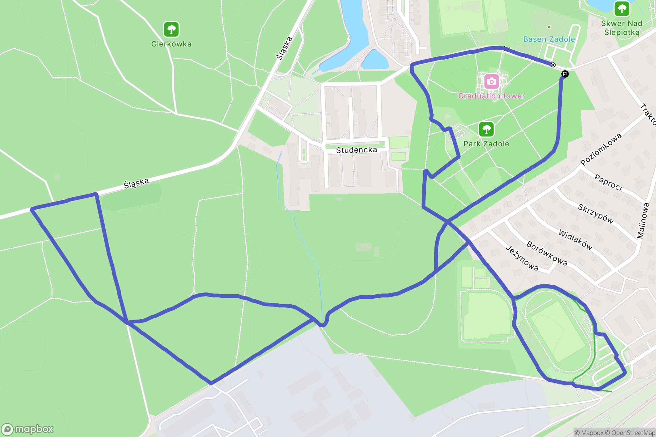 Katowice: mapa trasy - Poland