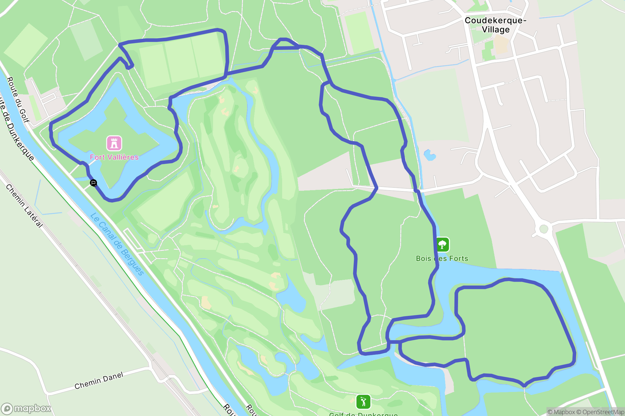 Bierne : carte du parcours de randonnée - France