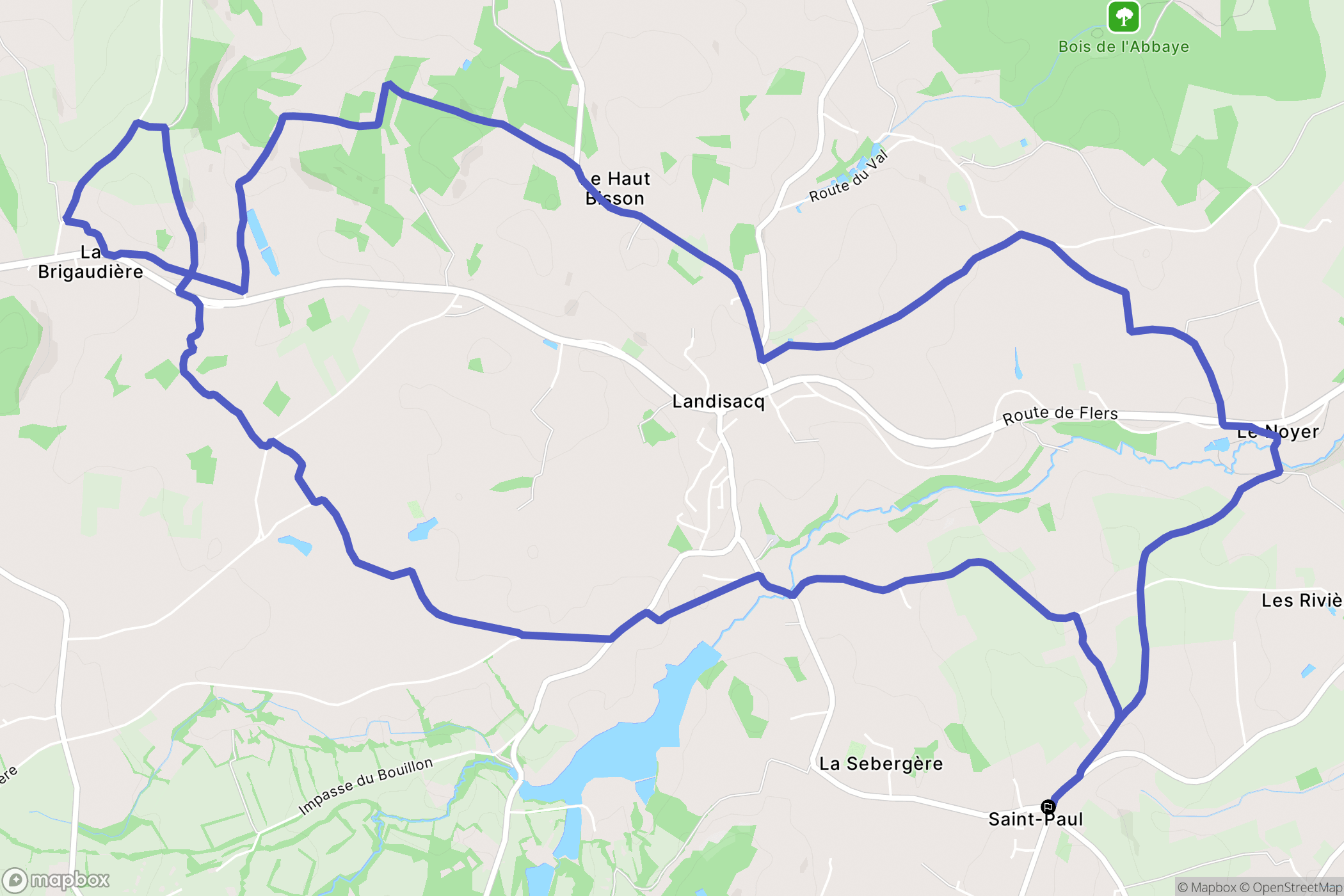 Saint-Paul : carte du parcours de randonnée - France