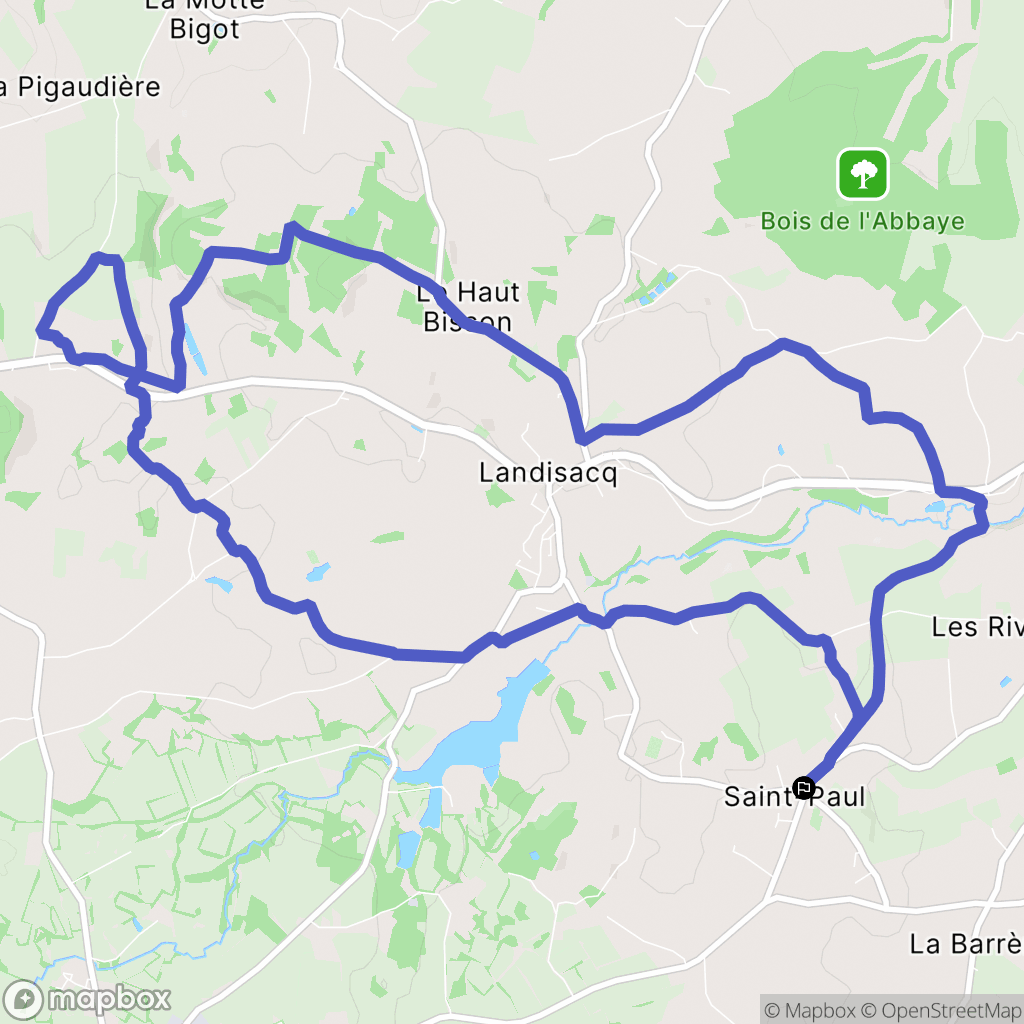 Saint-Paul : carte du parcours de randonnée - France