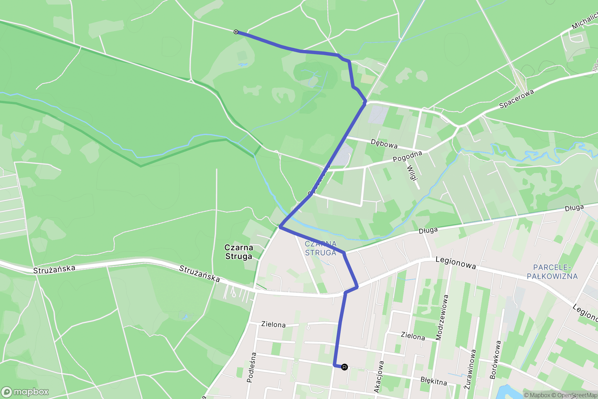 Marki: mapa trasy - Poland