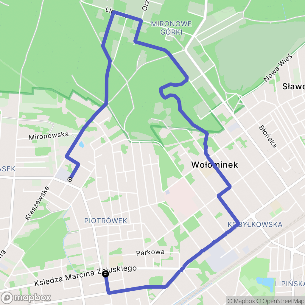Kobyłka: mapa trasy - Poland