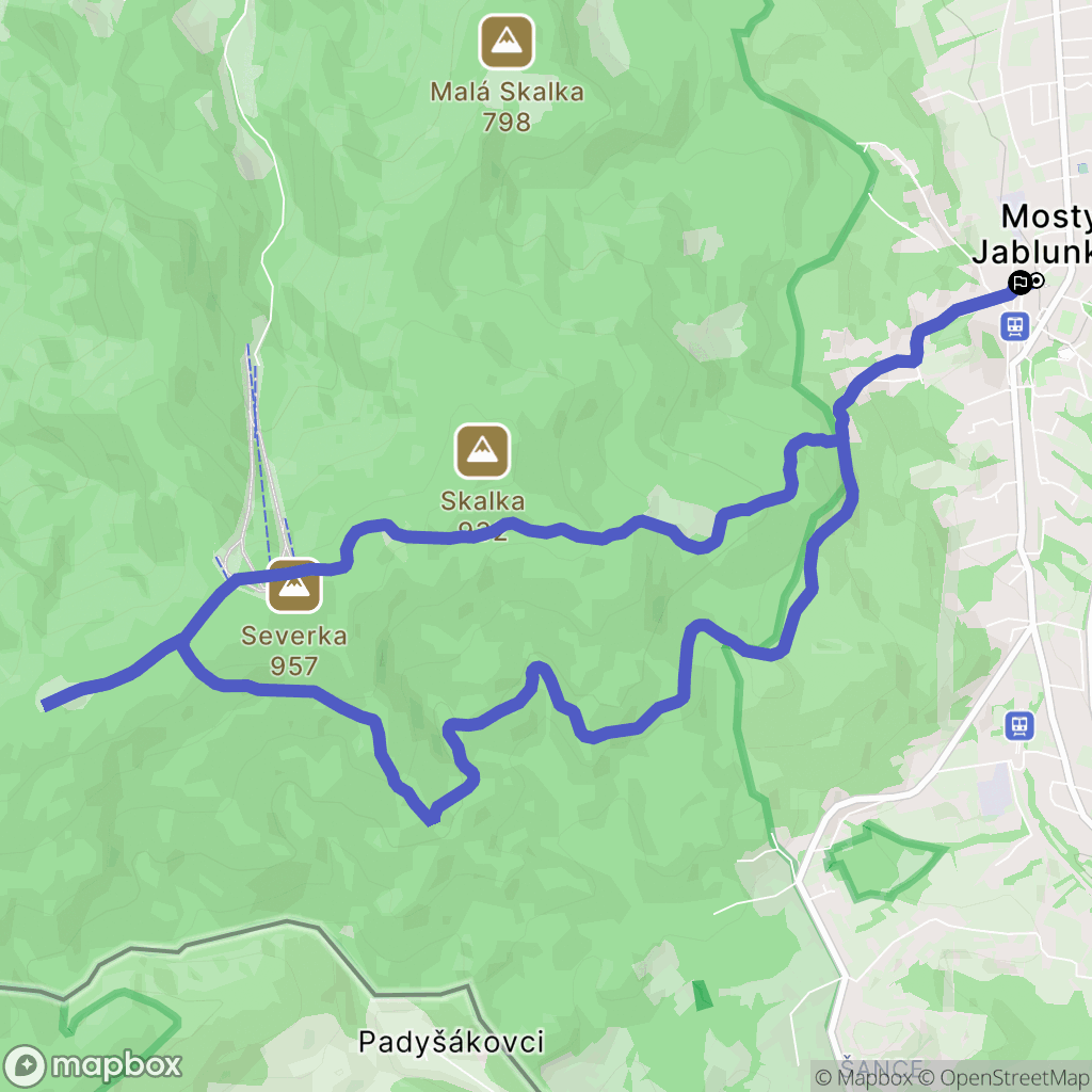 Mosty u Jablunkova: mapa trasy - Czechia
