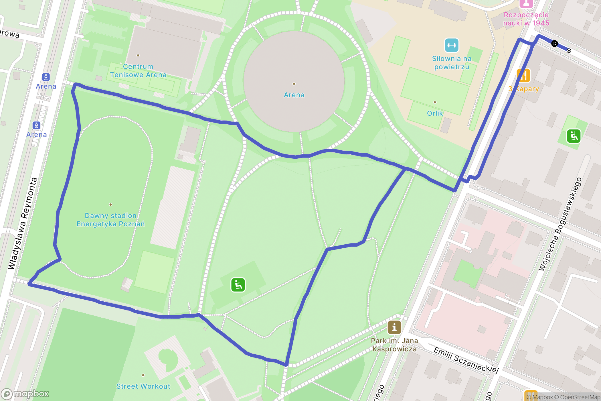 Poznań: mapa trasy - Poland