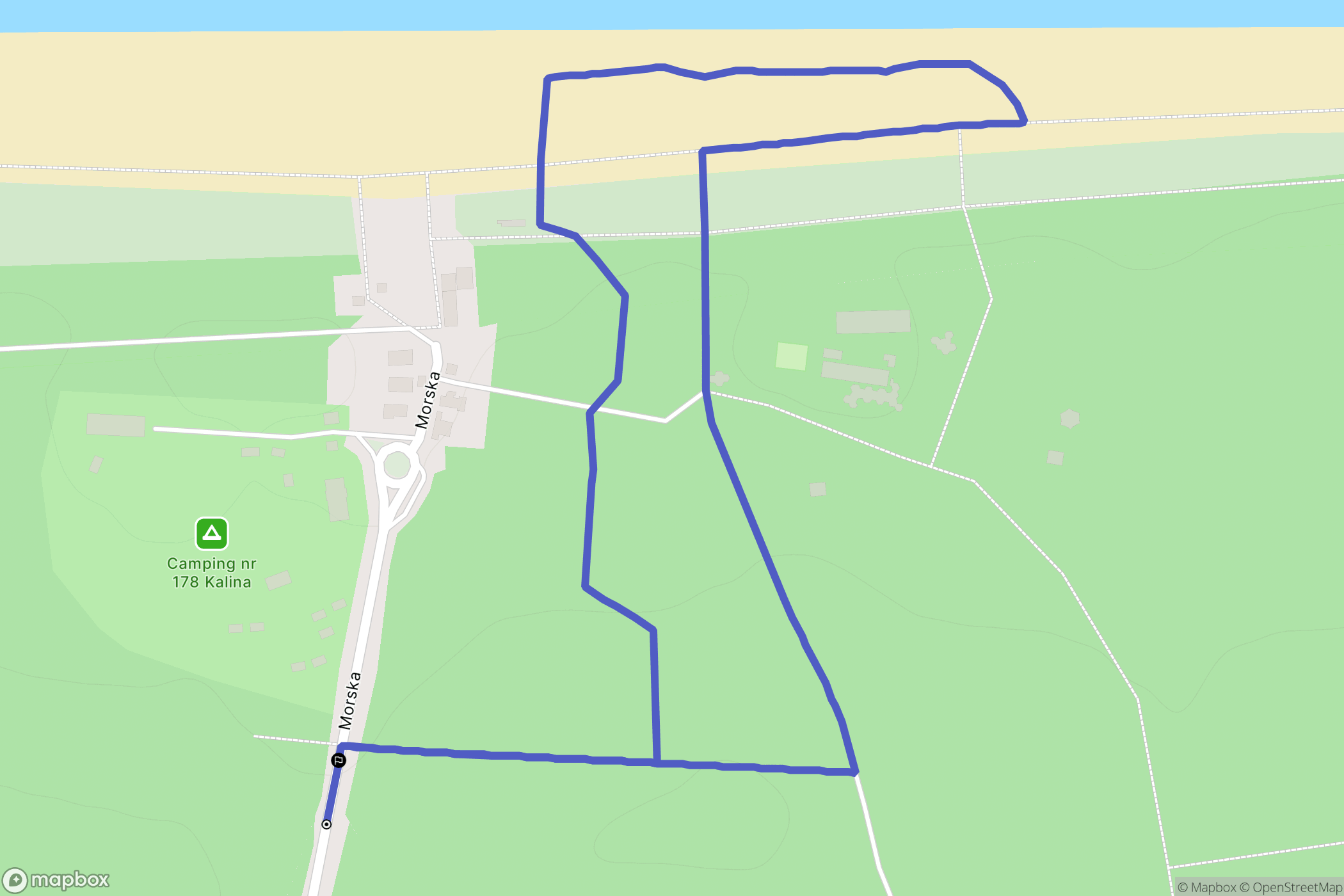 Jantar: mapa trasy - Poland