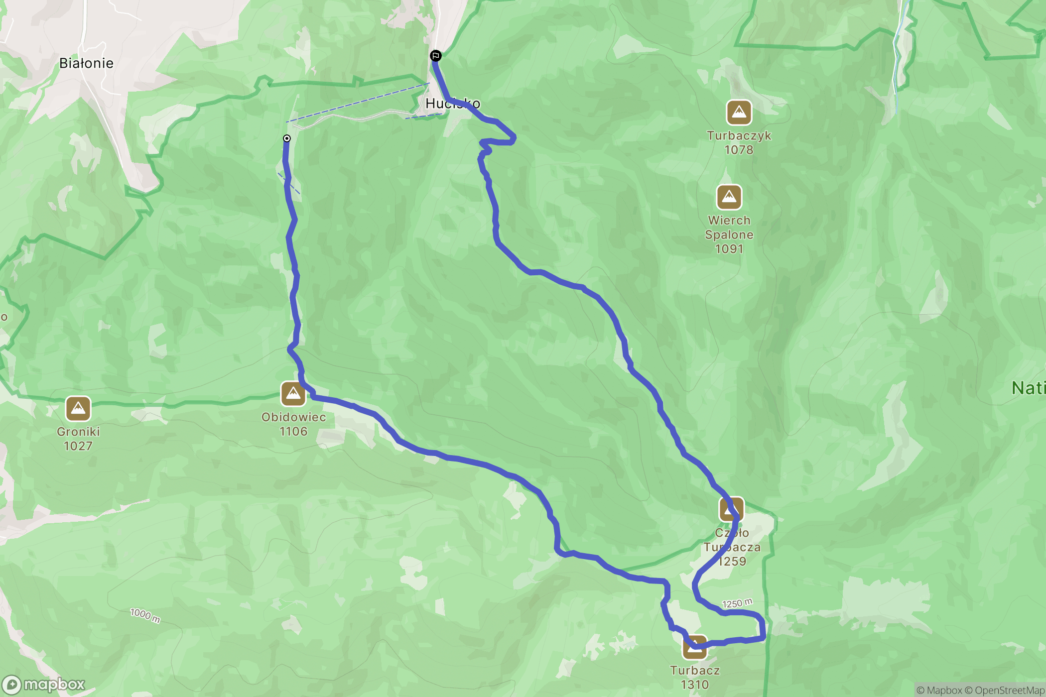 Poręba Wielka: mapa trasy - Poland