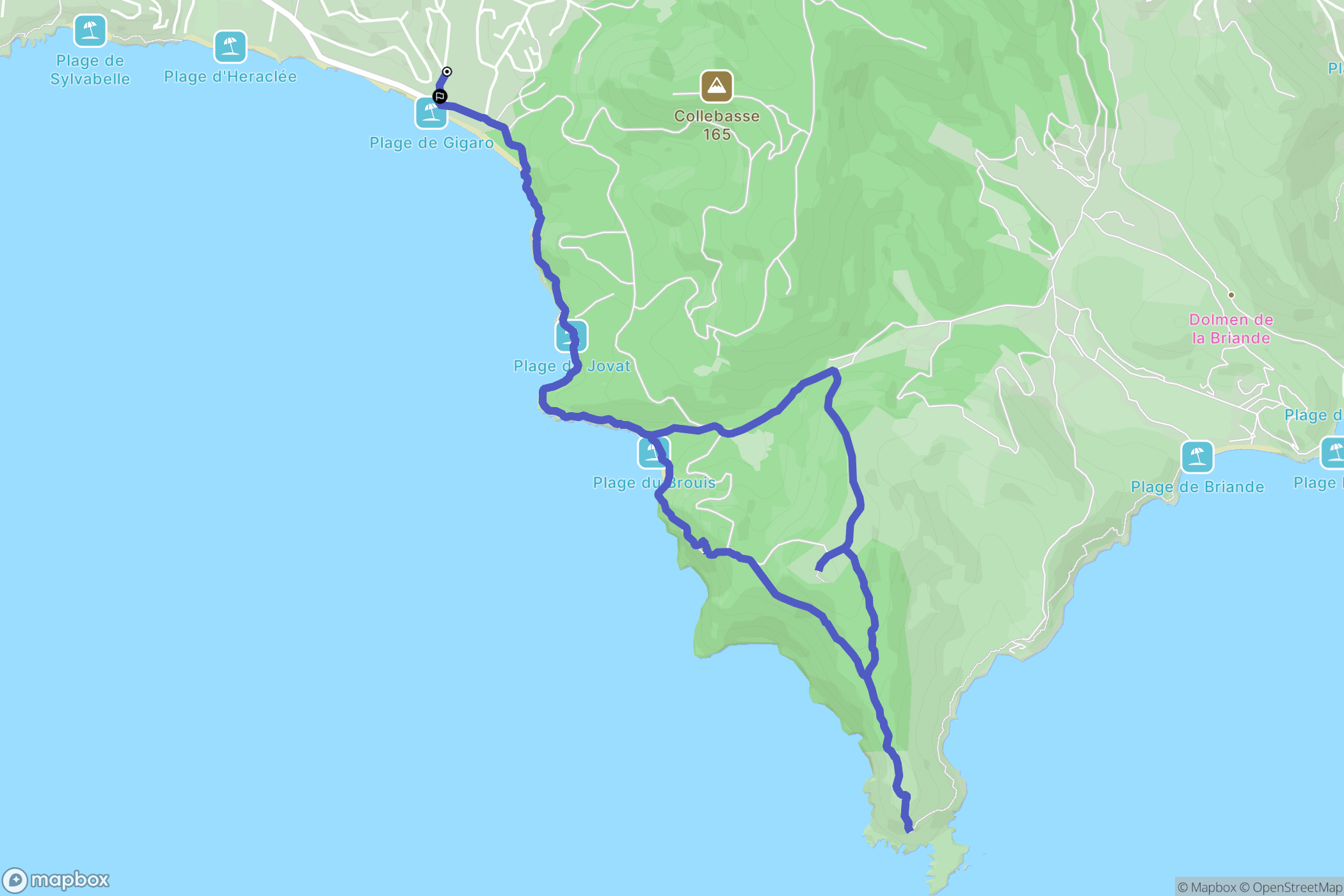 La Croix-Valmer : carte du parcours de randonnée - France