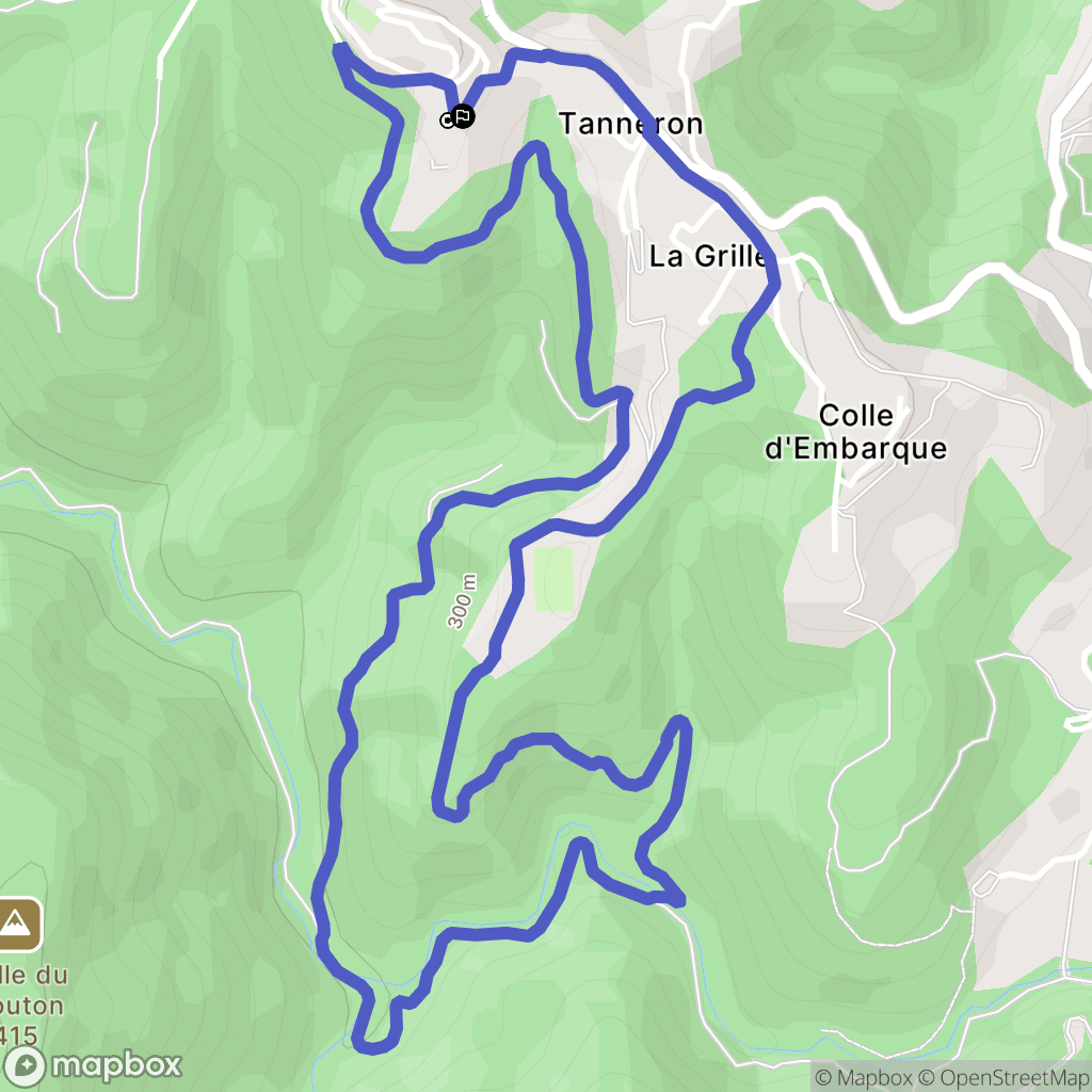 Tanneron : carte du parcours de randonnée - France