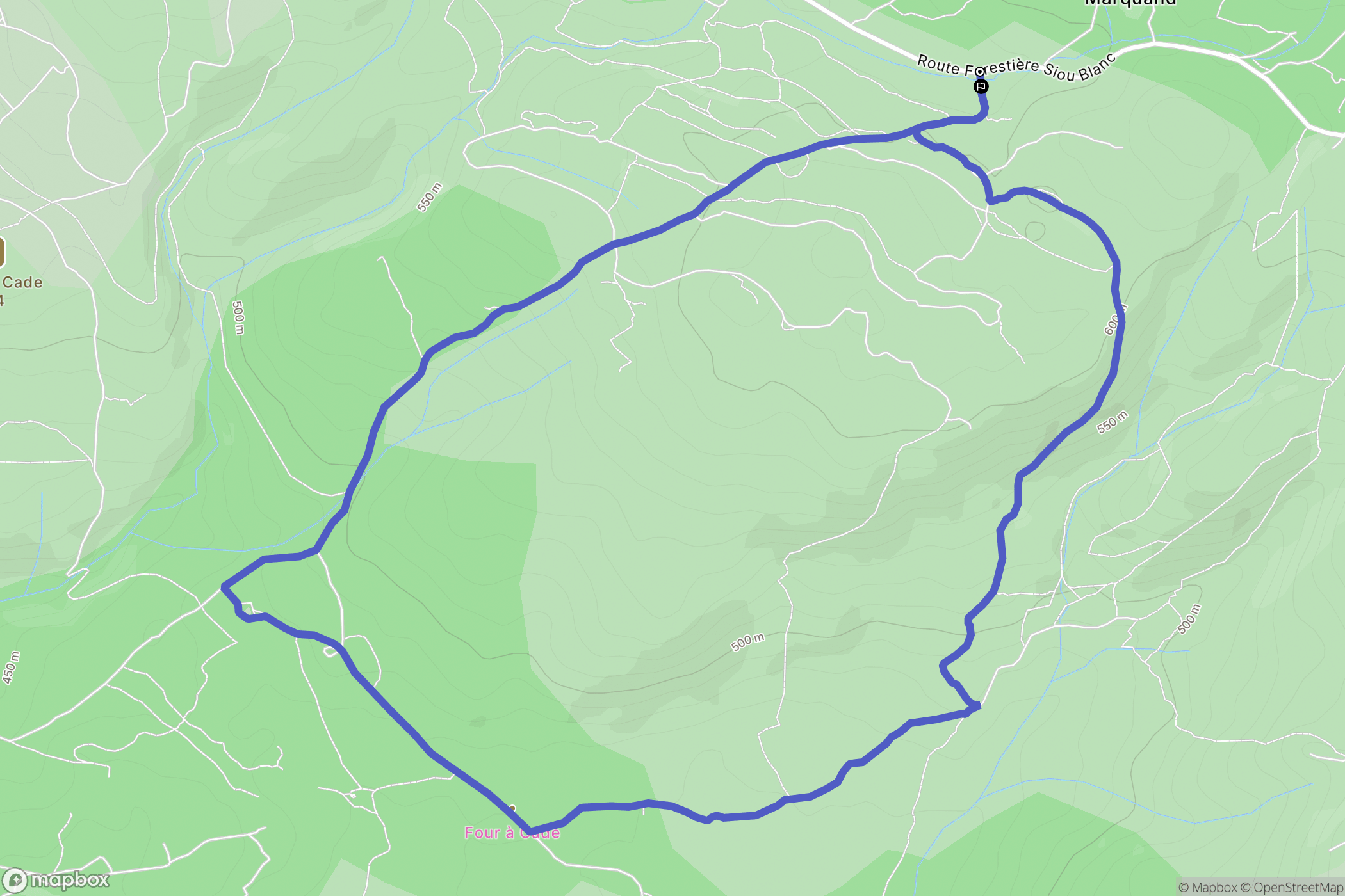 Signes : carte du parcours de randonnée - France