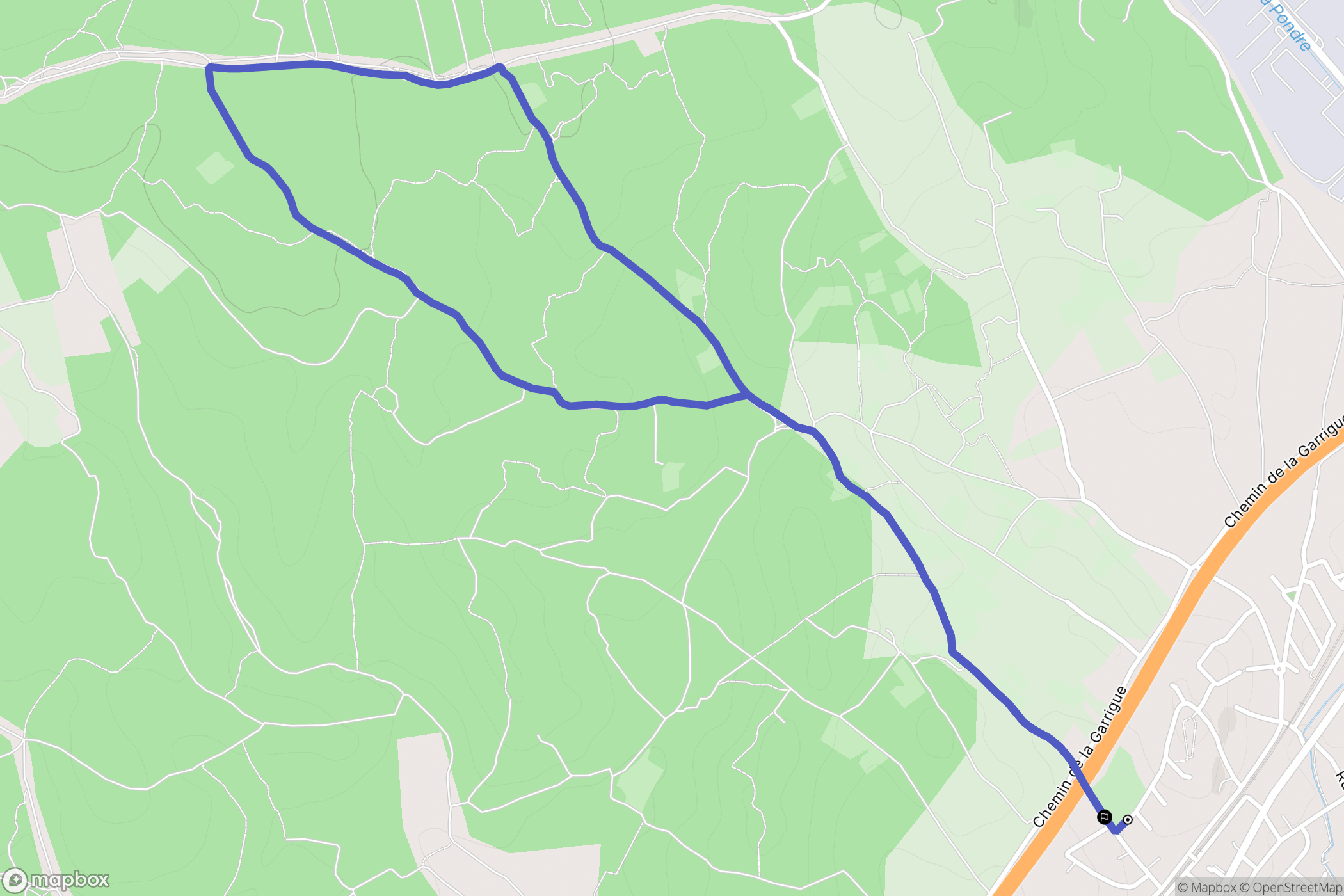 Milhaud : carte du parcours de randonnée - France