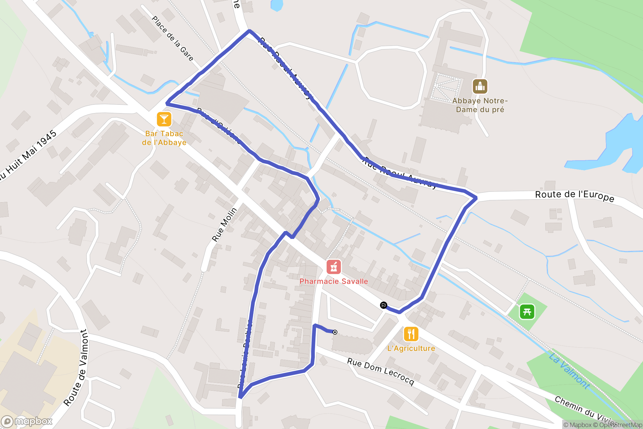 Valmont : carte du parcours de randonnée - France