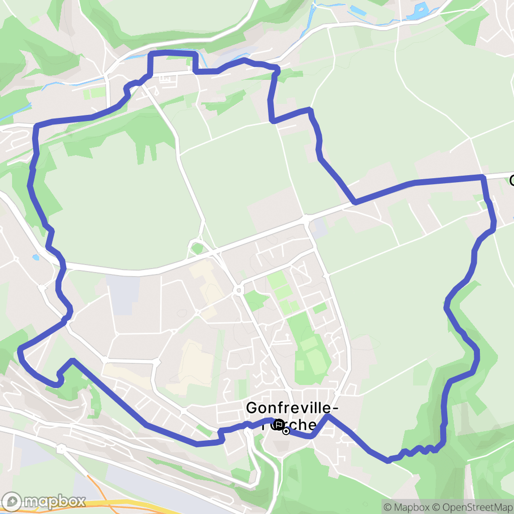 Gonfreville-l'Orcher : carte du parcours de randonnée - France