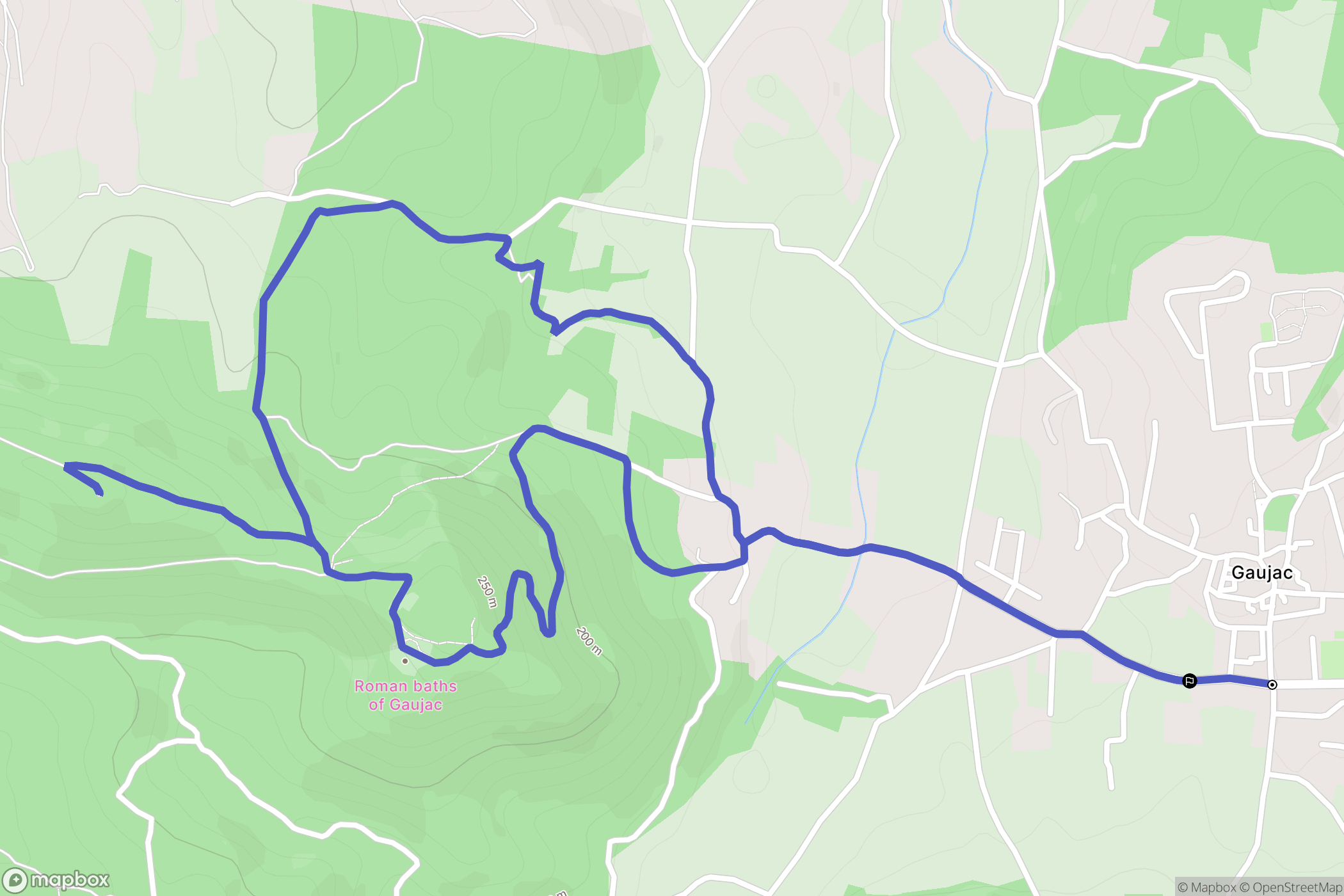 Gaujac : carte du parcours de randonnée - France