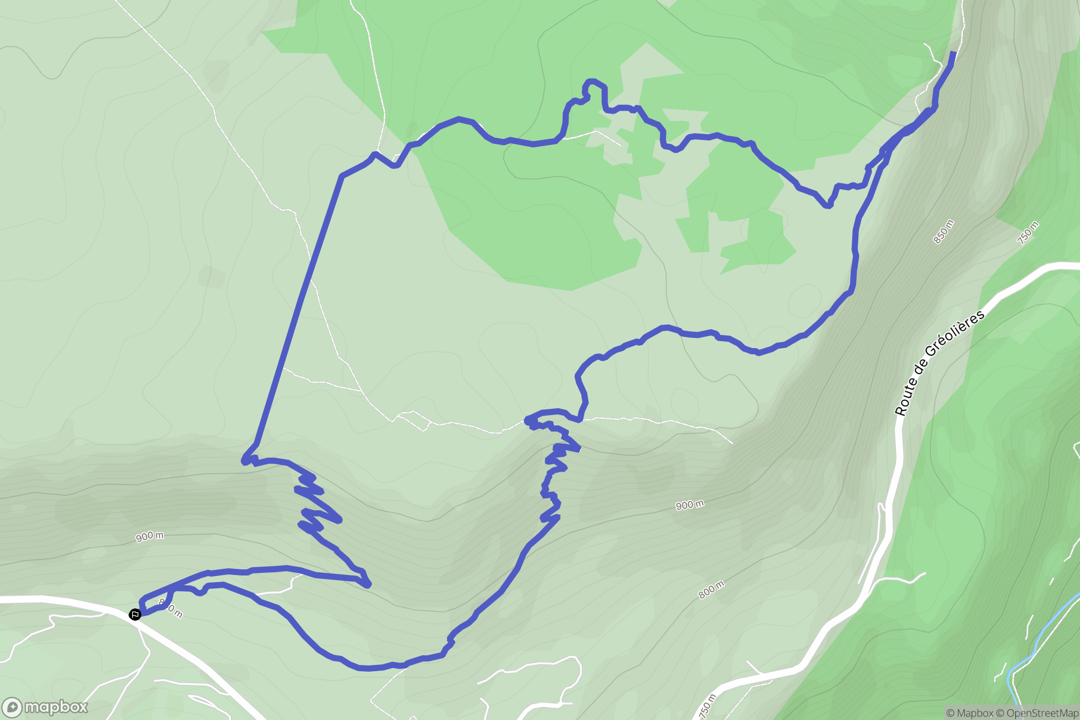 Gourdon : carte du parcours de randonnée - France