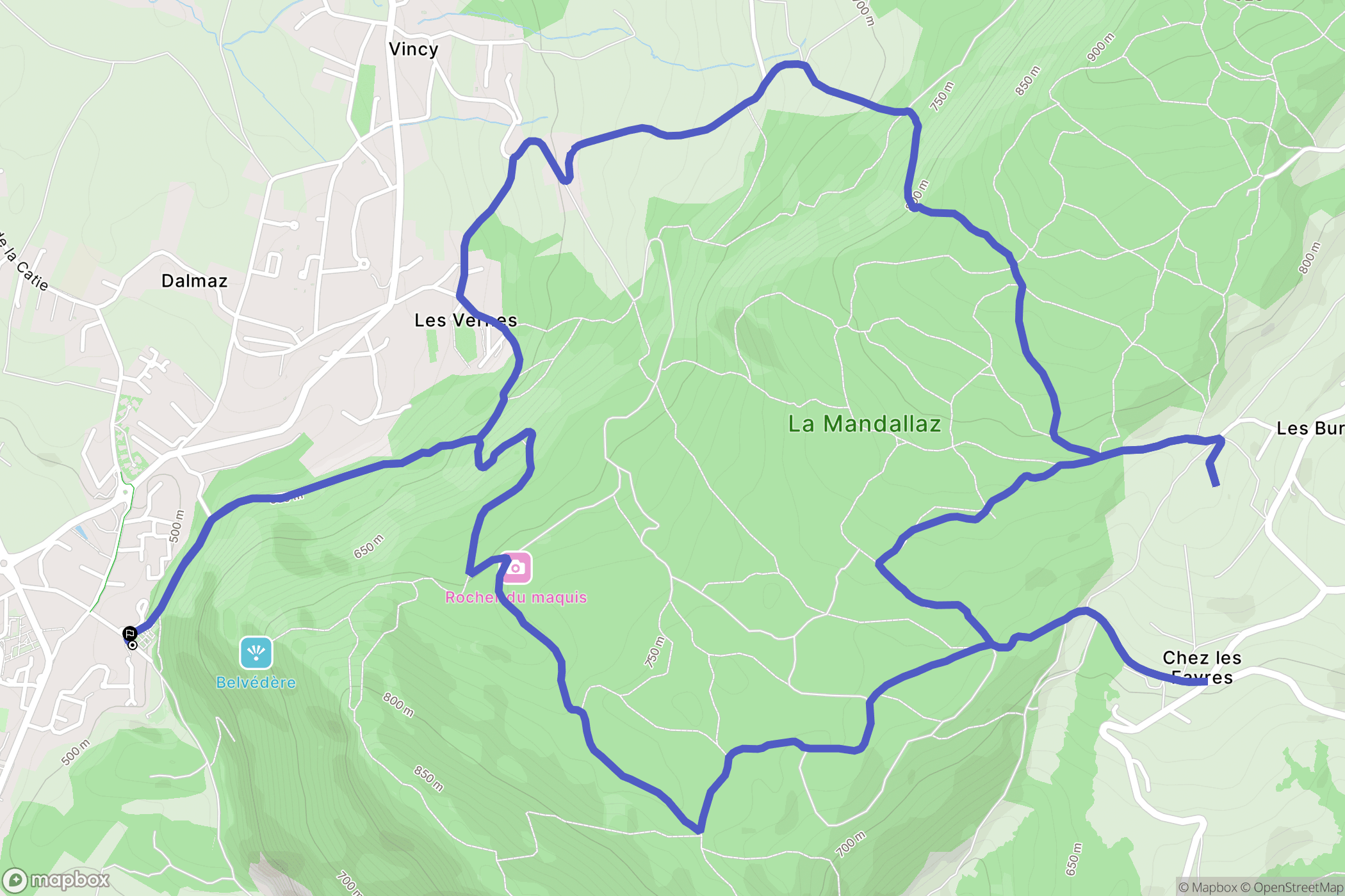 La Balme-de-Sillingy : carte du parcours de randonnée - France