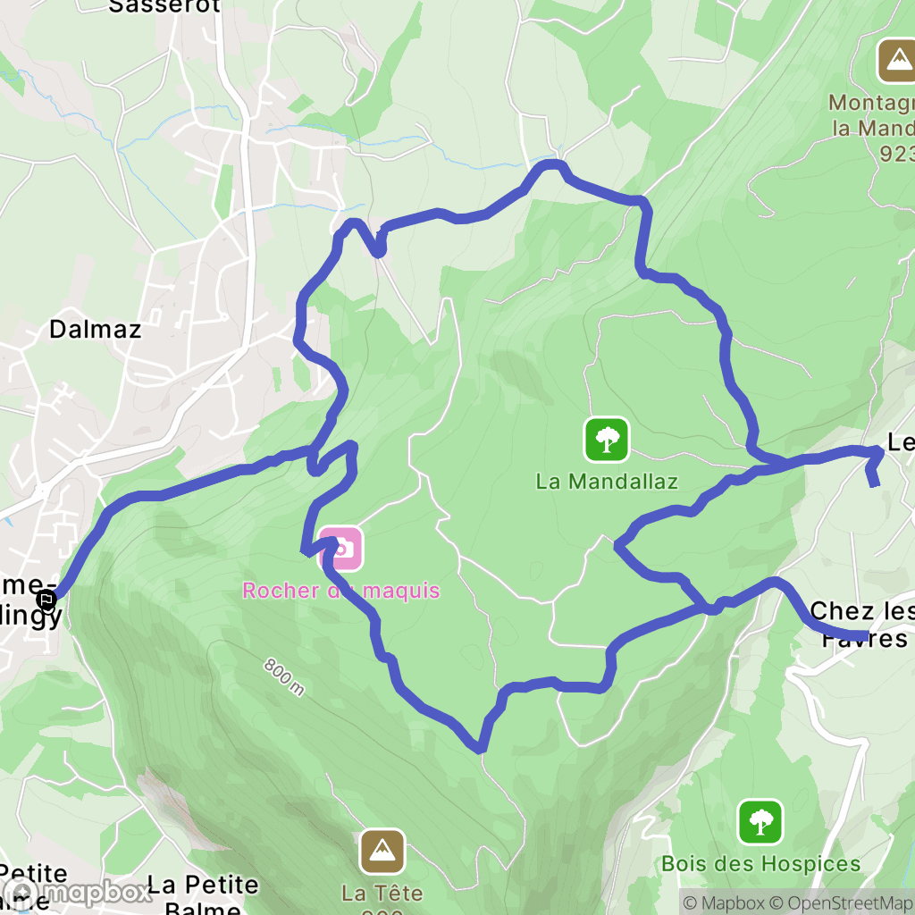 La Balme-de-Sillingy : carte du parcours de randonnée - France