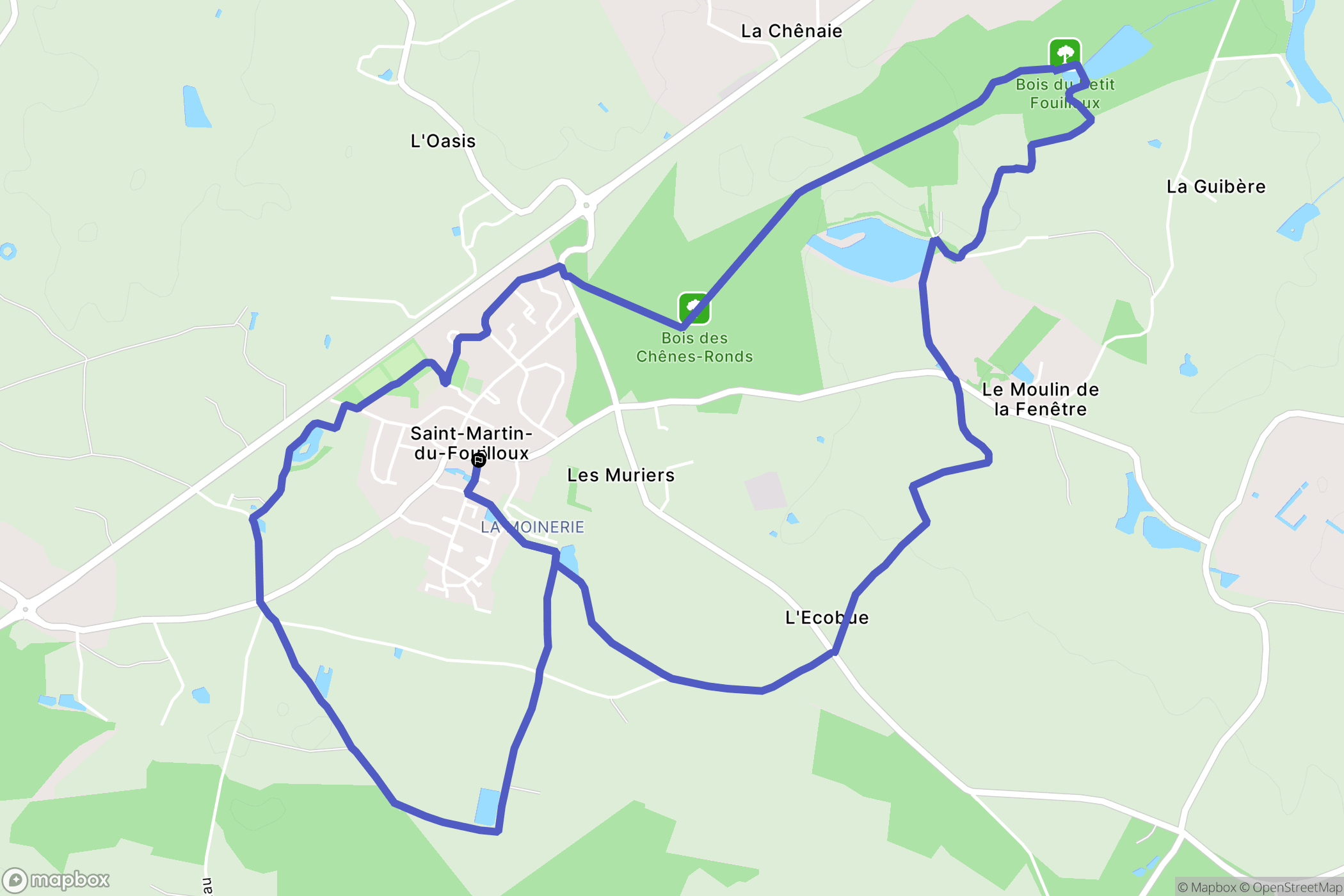 Saint-Martin-du-Fouilloux : carte du parcours de randonnée - France