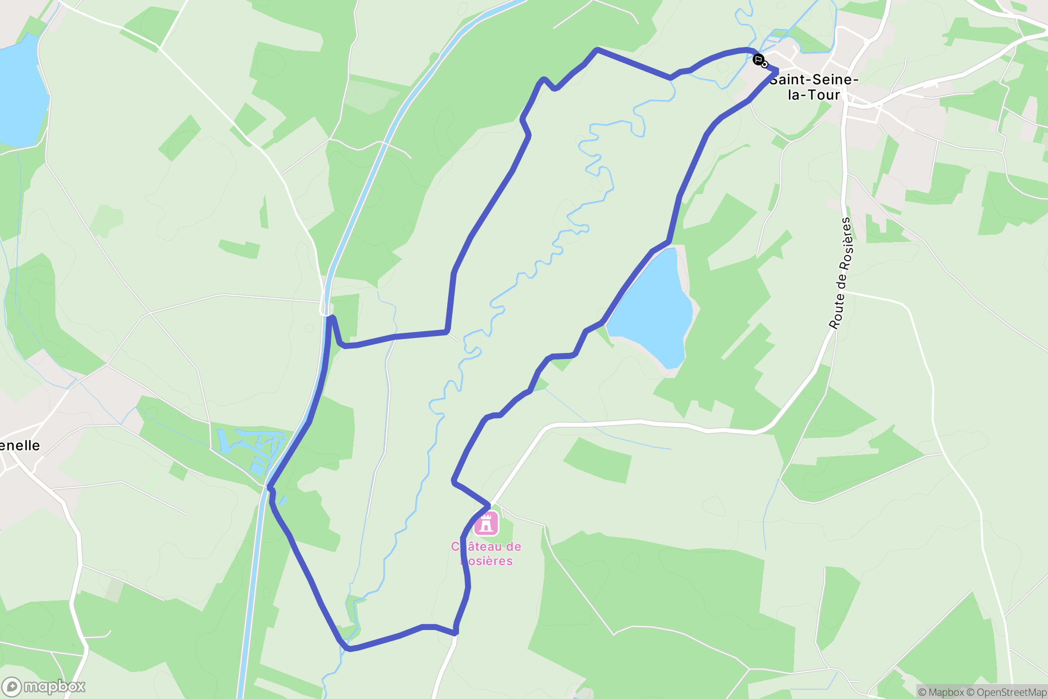 Saint-Seine-sur-Vingeanne : carte du parcours de randonnée - France