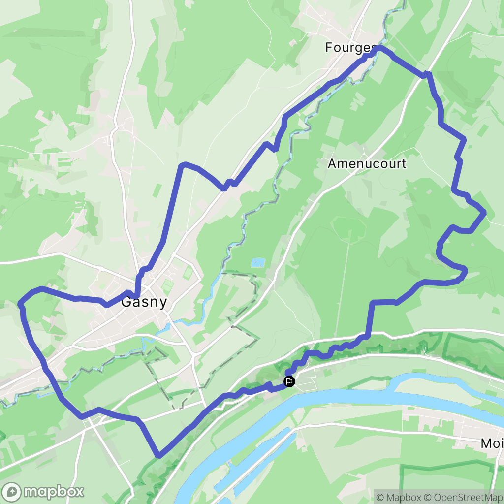 La Roche Guyon : carte du parcours de randonnée - France