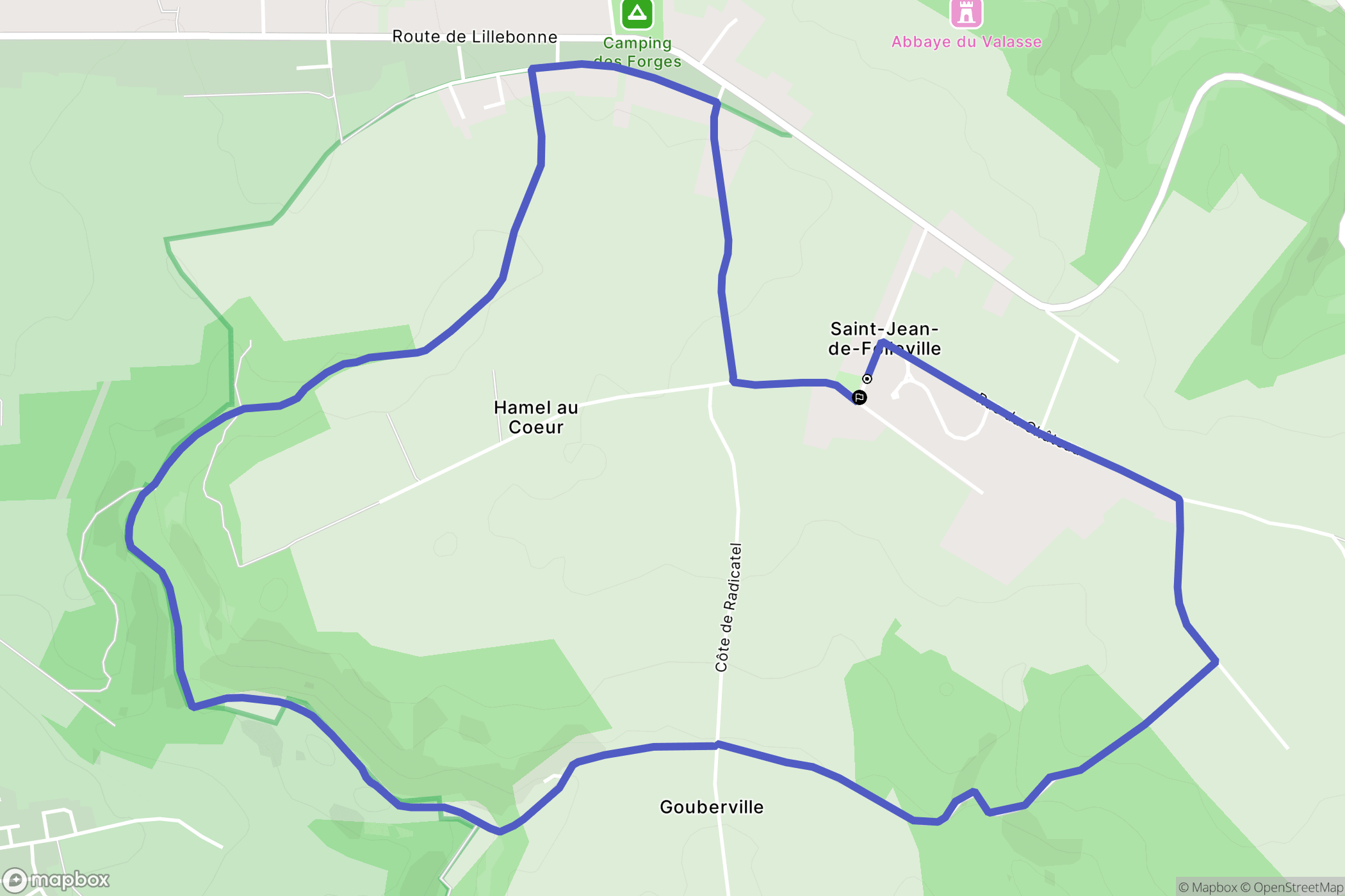 Saint-Jean-de-Folleville : carte du parcours de randonnée - France