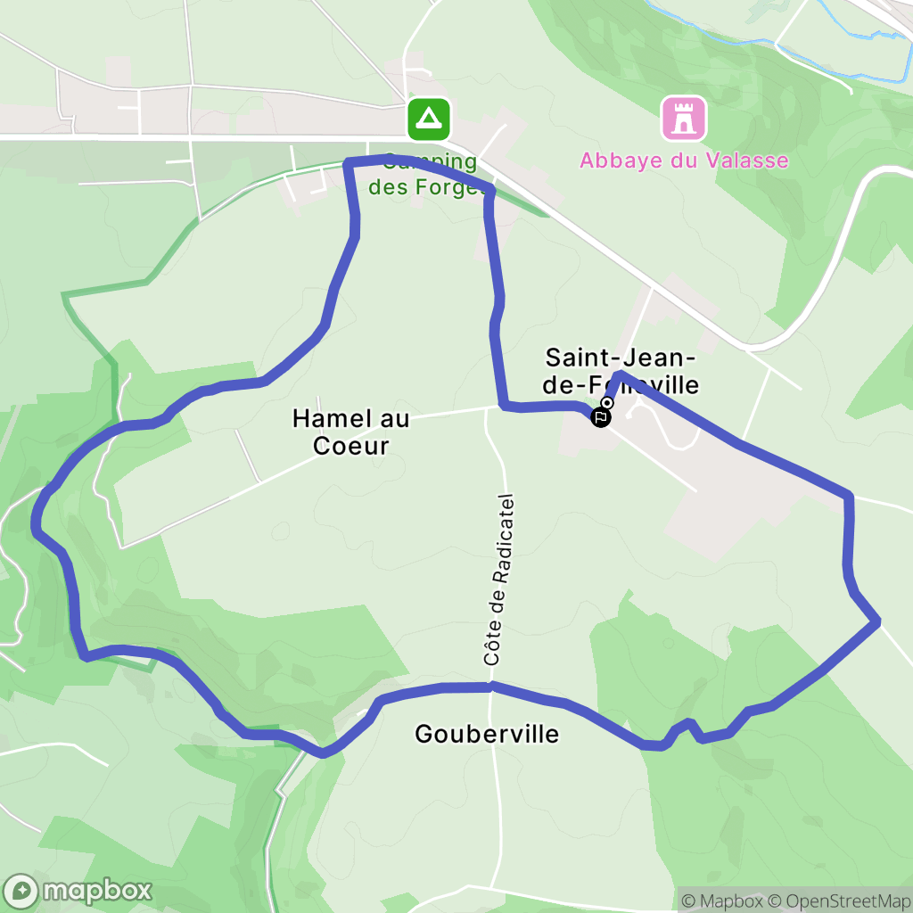 Saint-Jean-de-Folleville : carte du parcours de randonnée - France