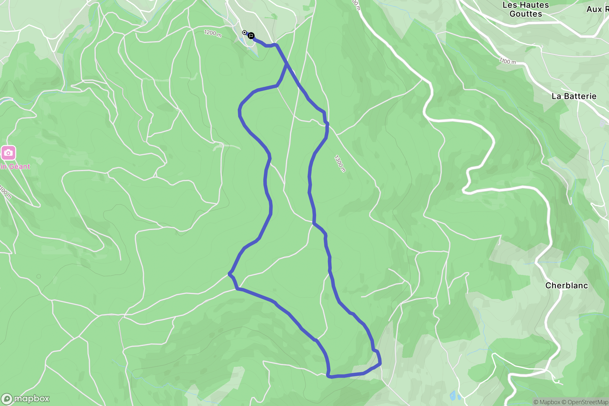 Le Bessat : carte du parcours de randonnée - France