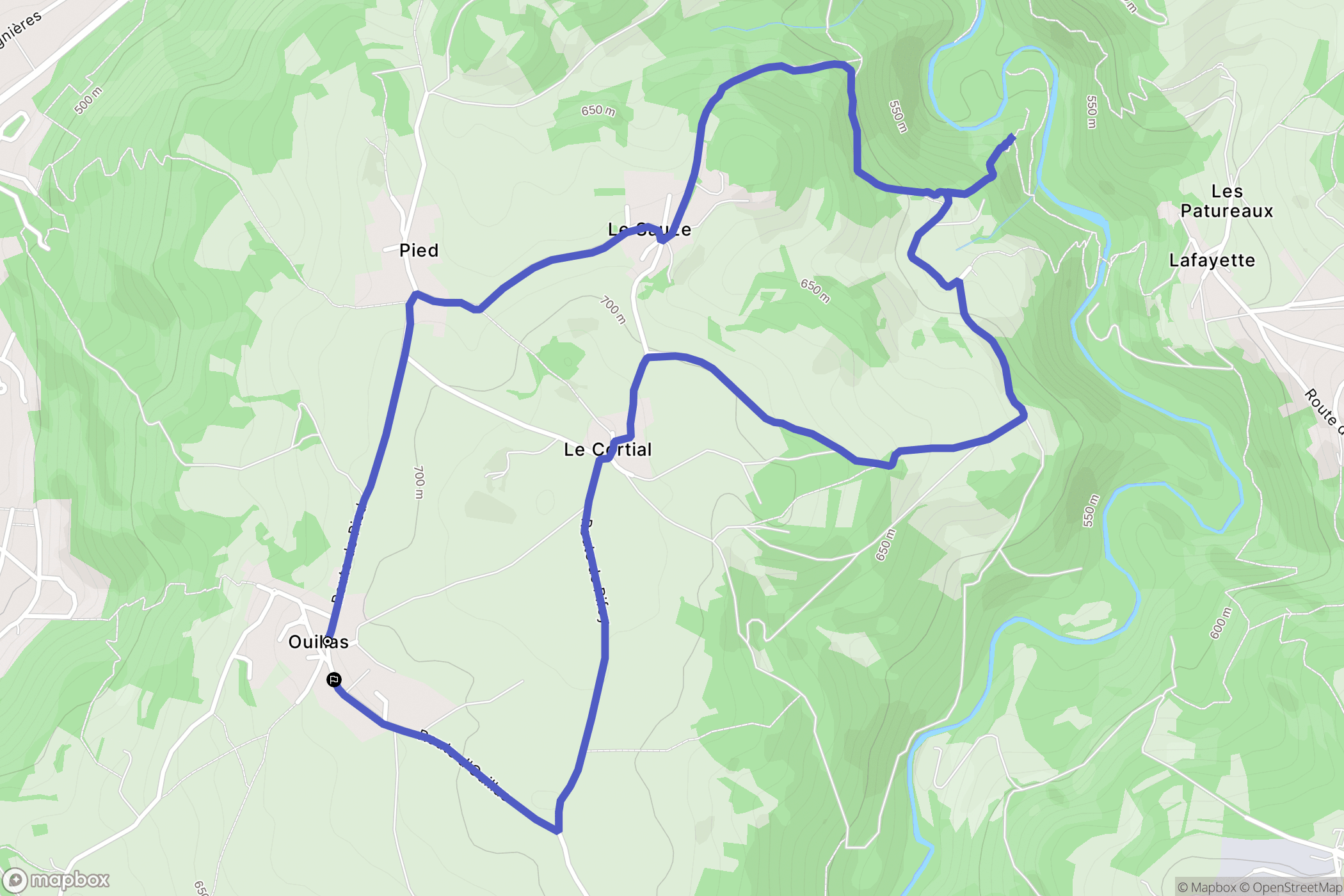 Aurec-sur-Loire : carte du parcours de randonnée - France