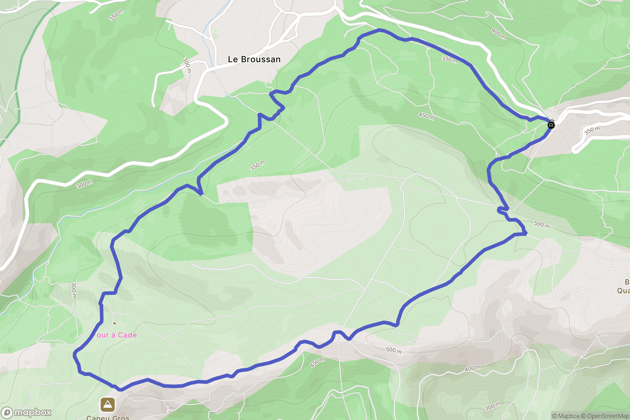 Évenos : carte du parcours de randonnée - France