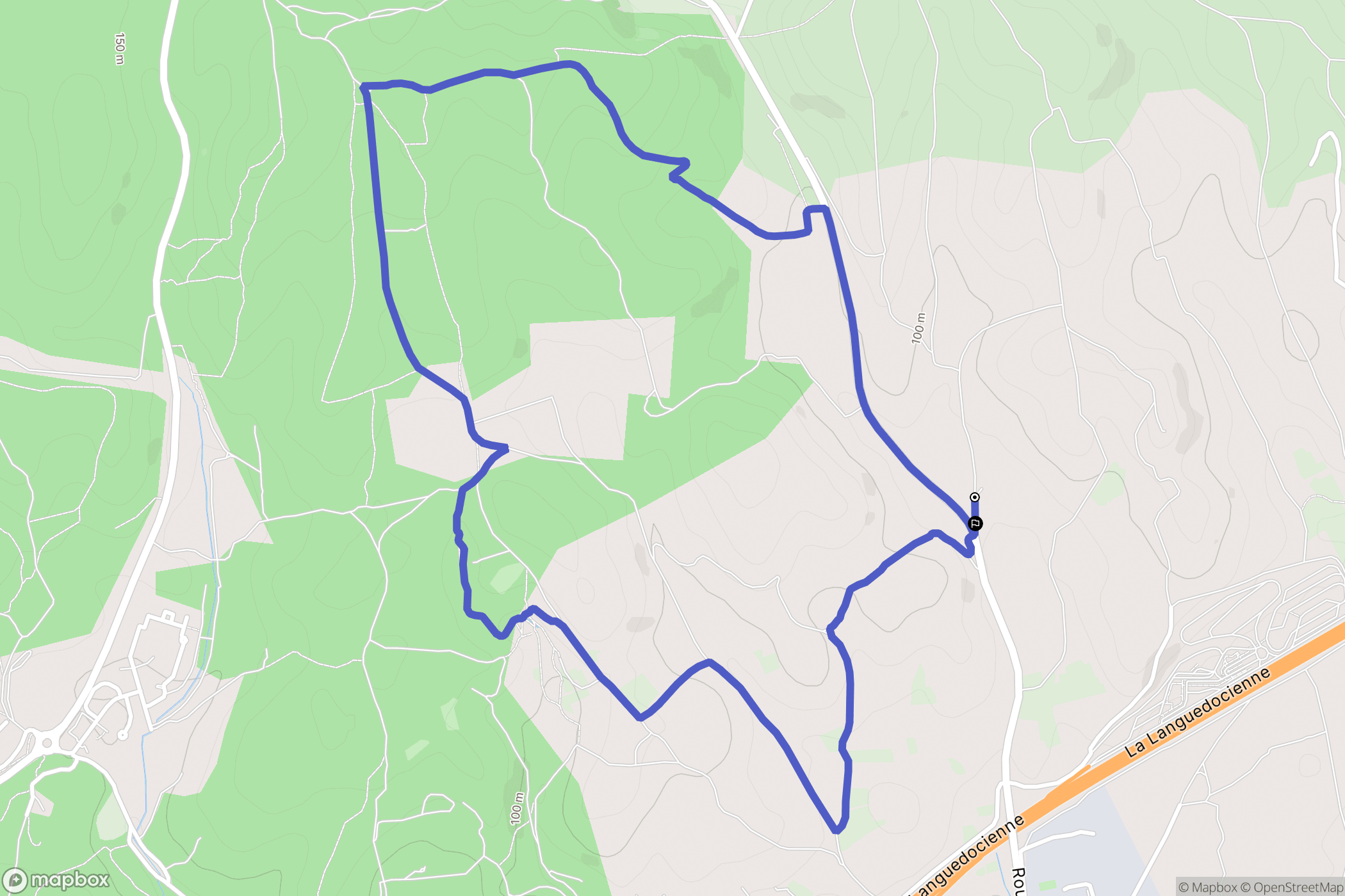 Marguerittes : carte du parcours de randonnée - France
