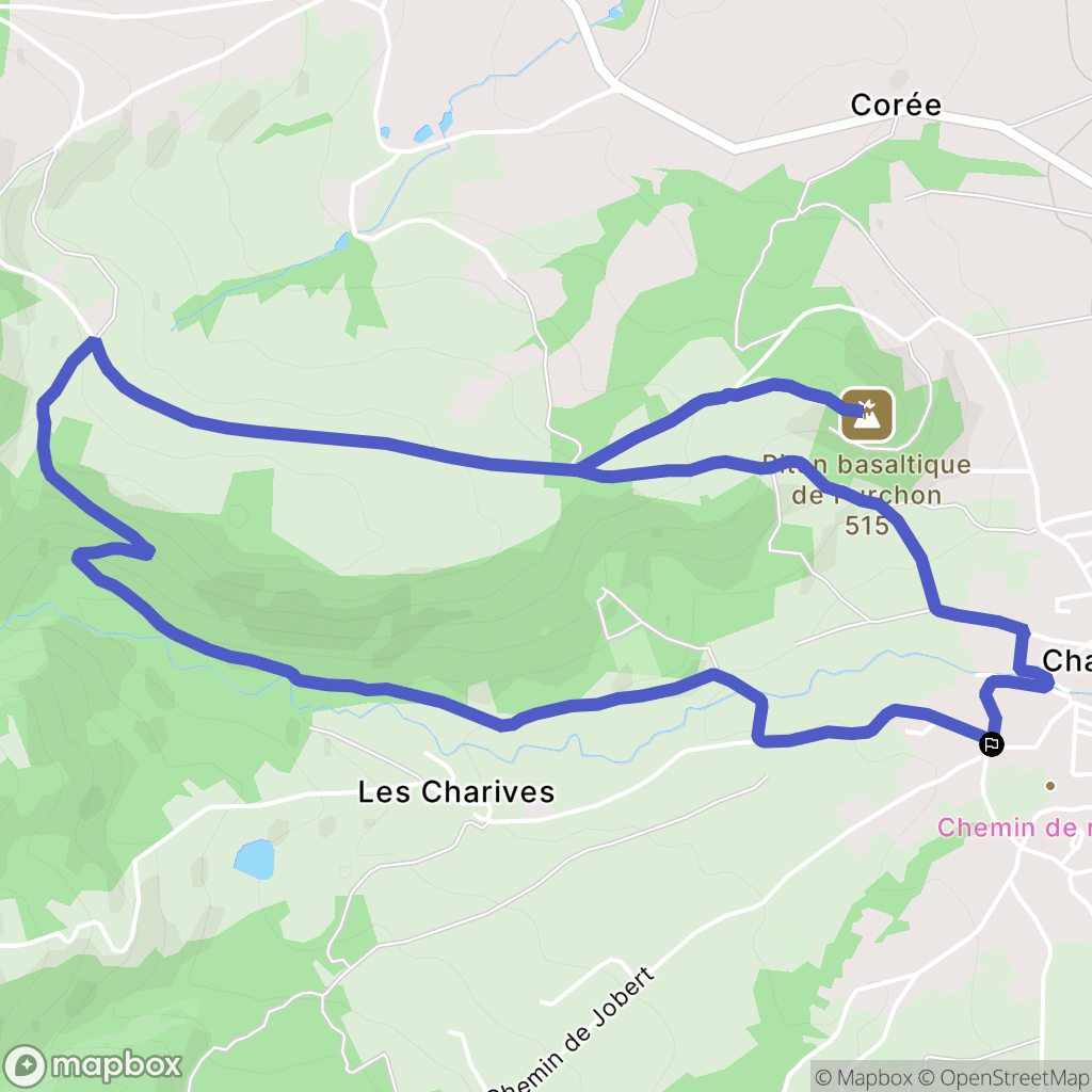 Champdieu : carte du parcours de randonnée - France