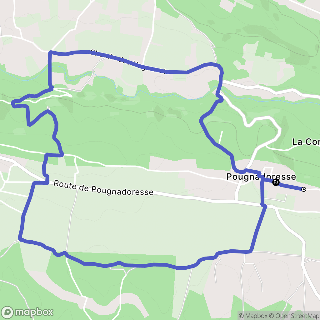 Pougnadoresse : carte du parcours de randonnée - France
