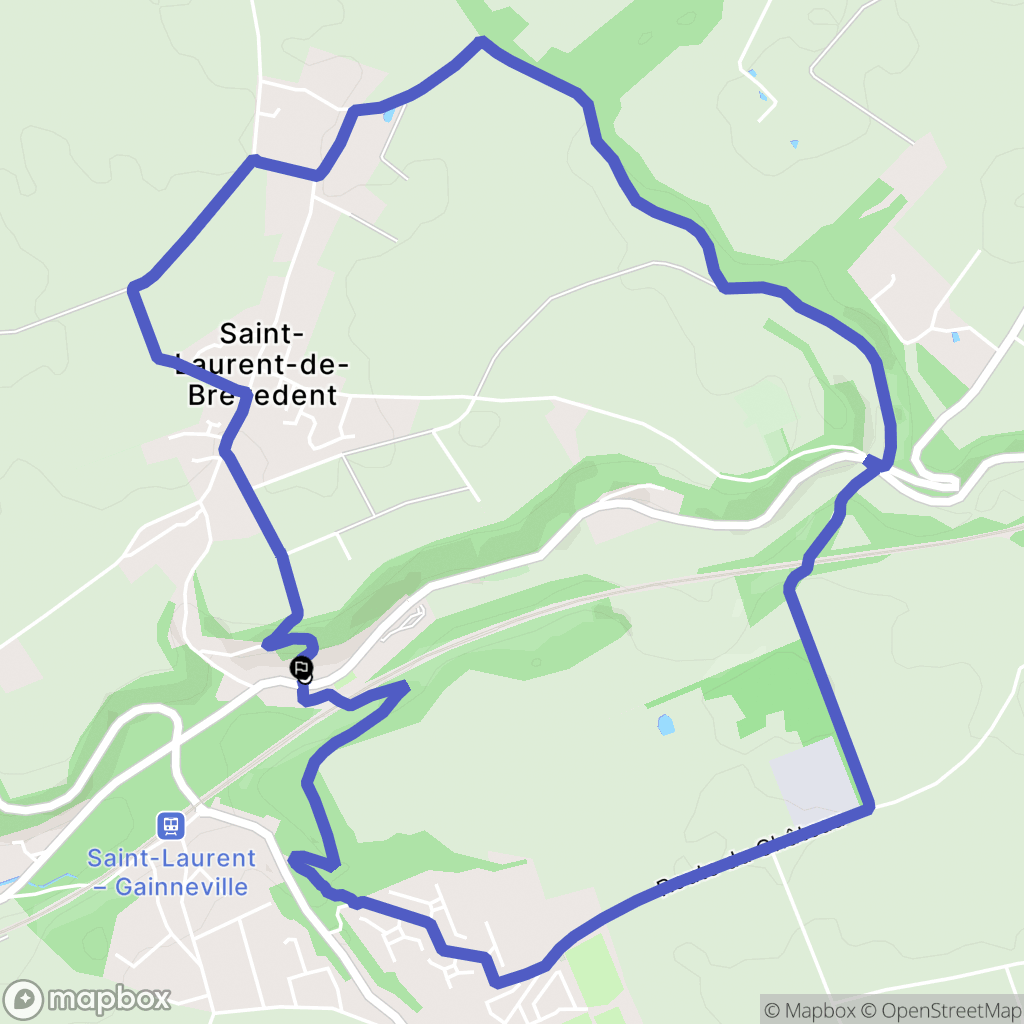 Saint-Laurent-de-Brèvedent : carte du parcours de randonnée - France