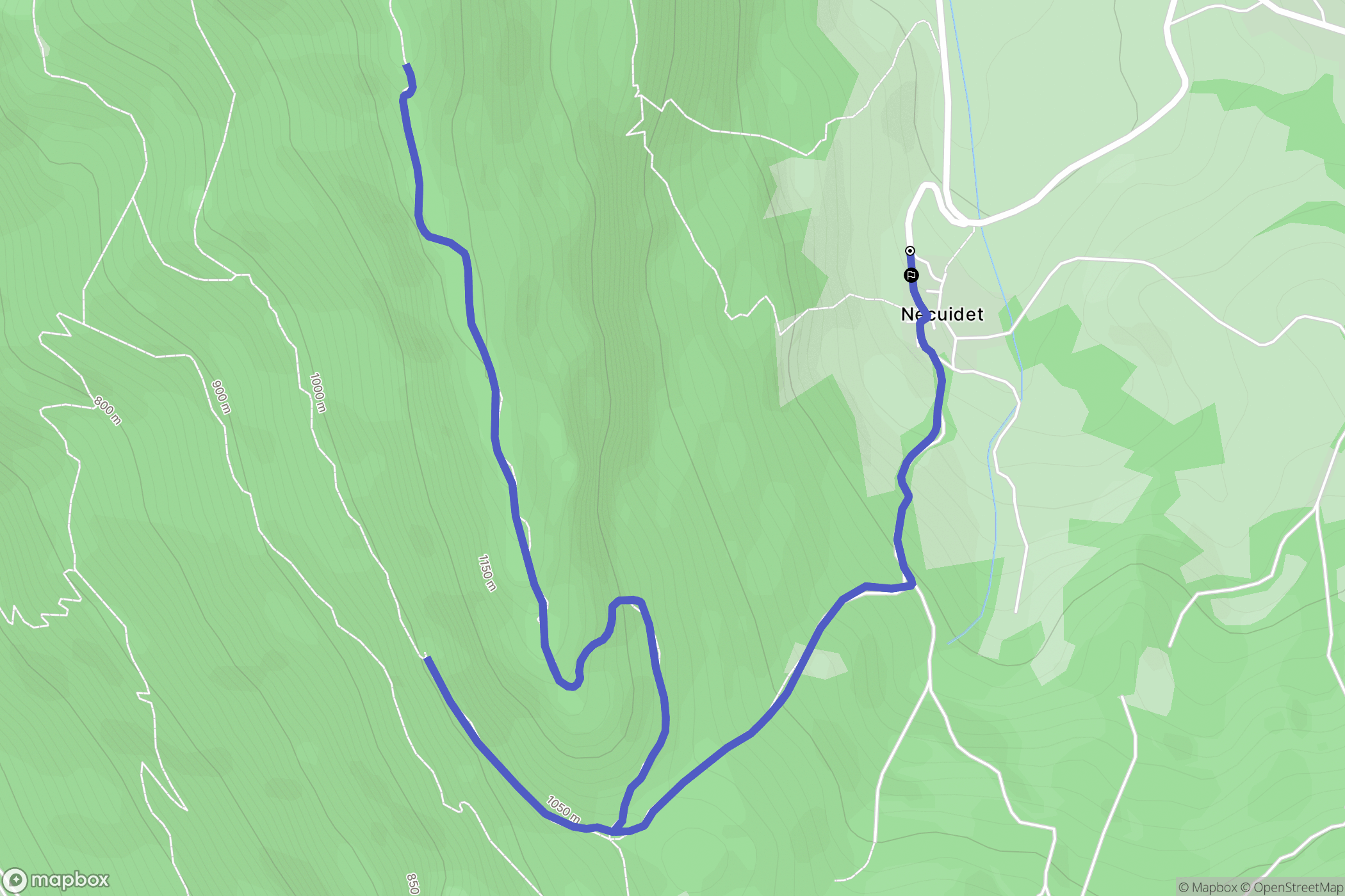 La Thuile : carte du parcours de randonnée - France