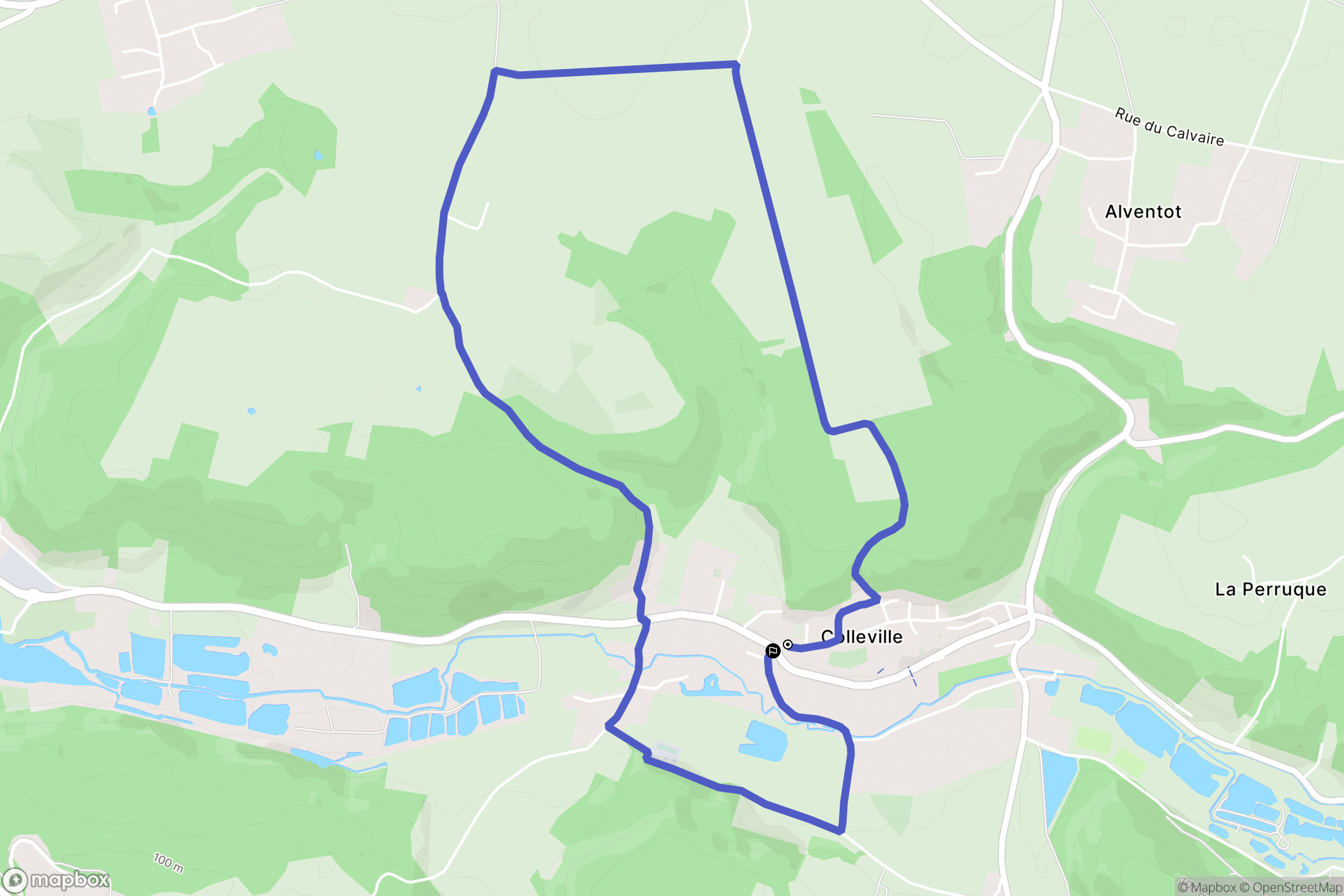 Colleville : carte du parcours de randonnée - France