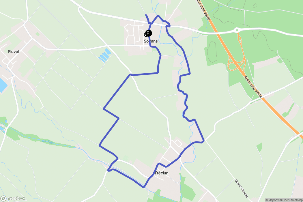 Soirans : carte du parcours de randonnée - France