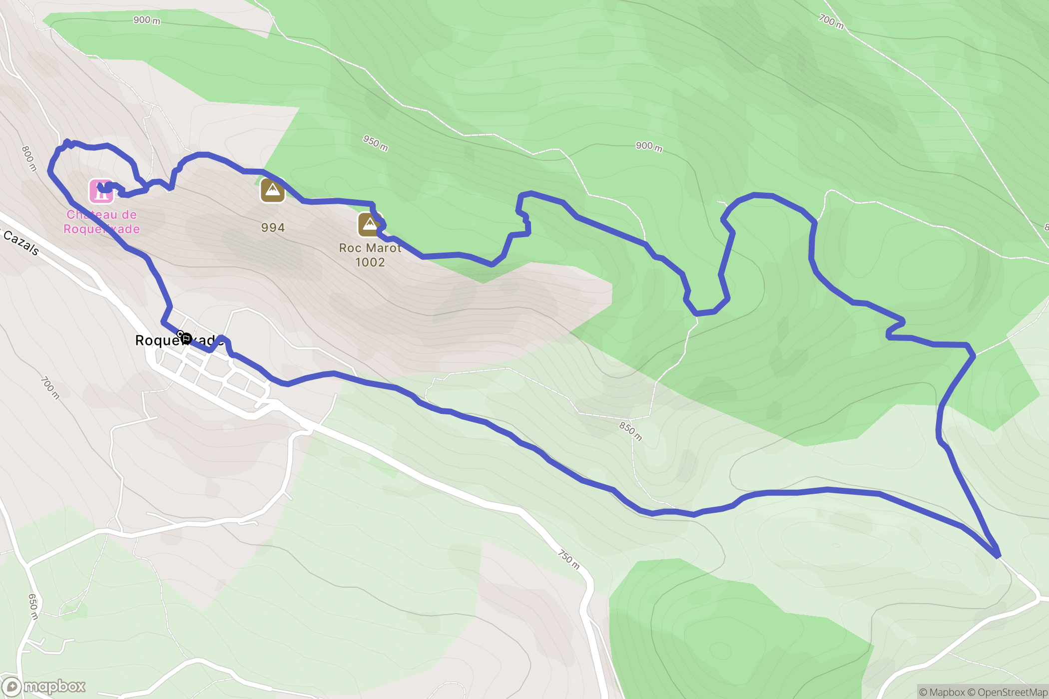 Roquefixade : carte du parcours de randonnée - France